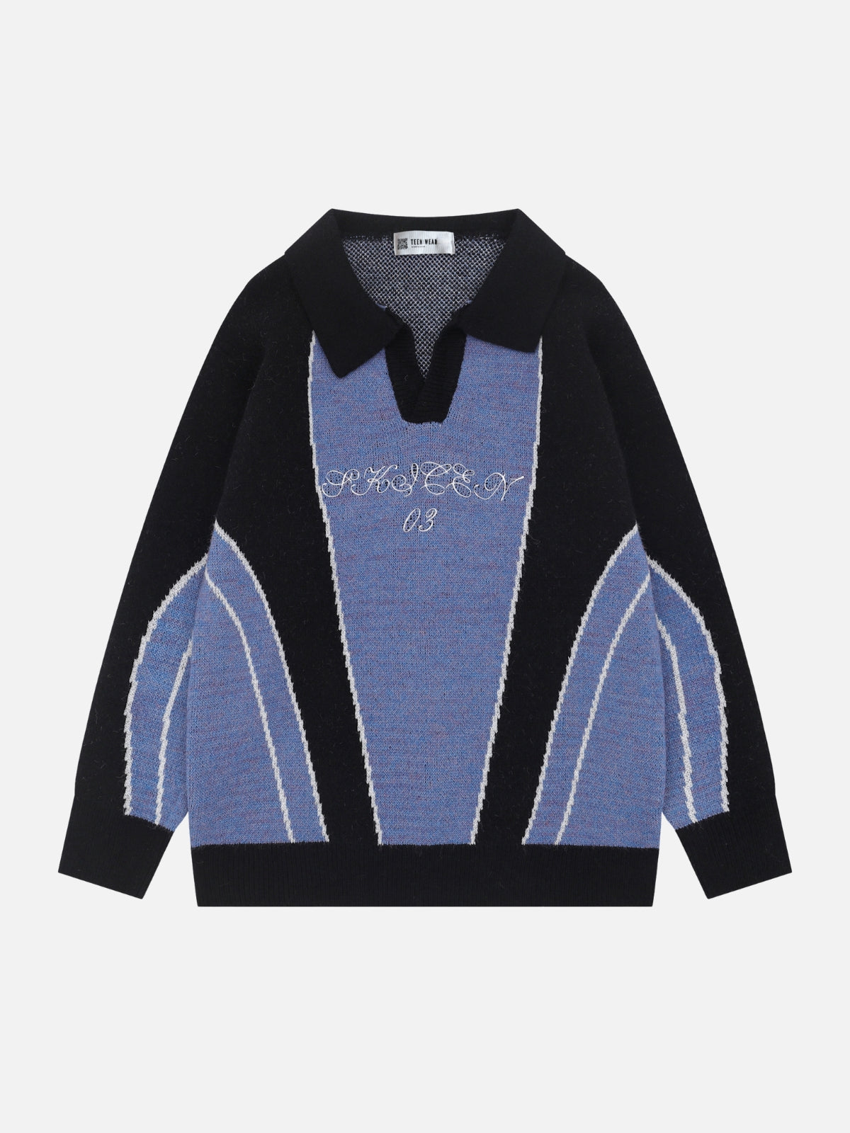 VIBEY - Oversized Graphic Sweater Blue | Teenwear.eu