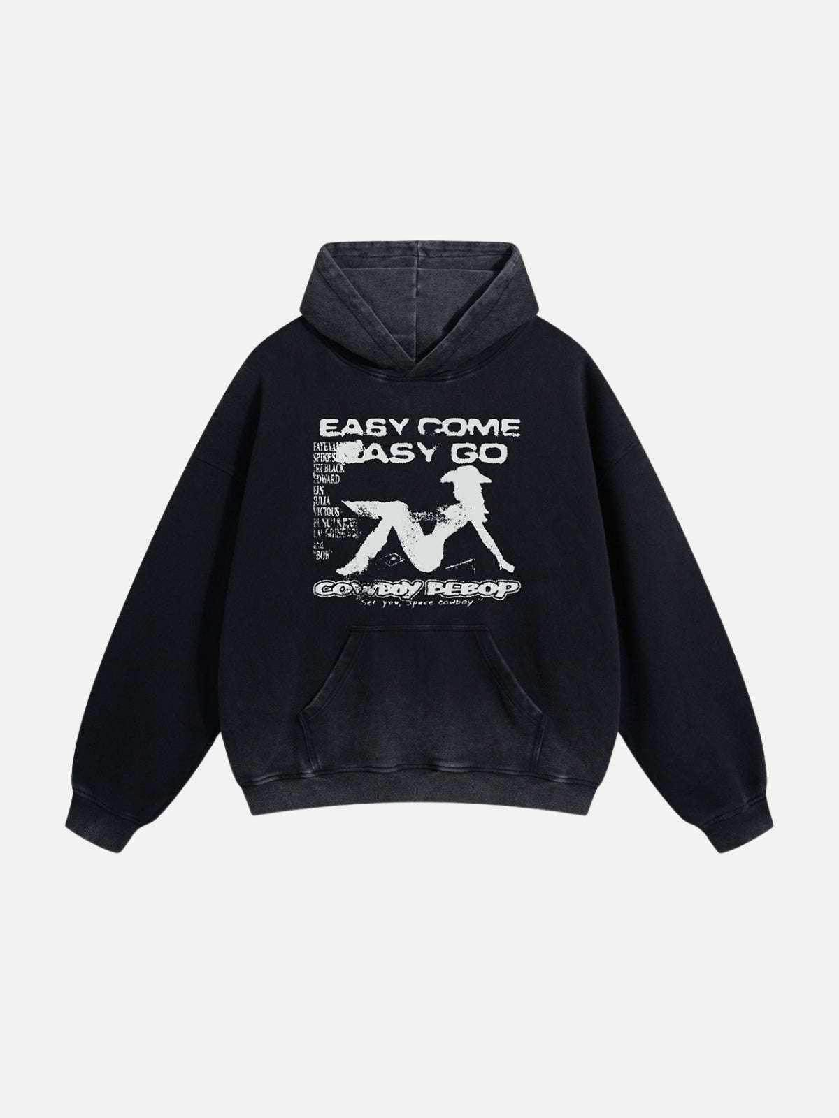 EASY GO - Oversized Print Hoodie Black | TEENWEAR.EU