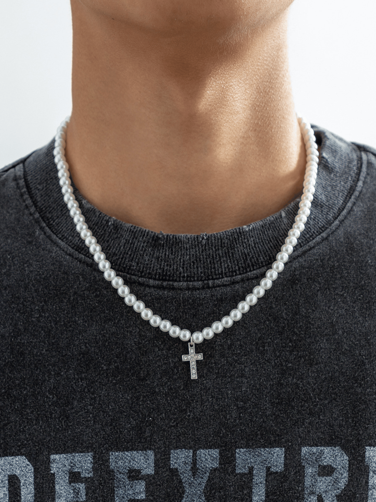 PEARL CROSS - Pearls Imitation Necklace | TEENWEAR.EU