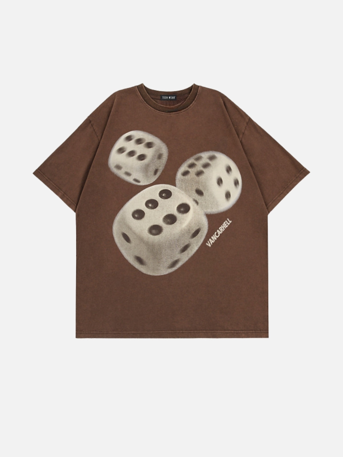 CUBEES - Oversized Print T-Shirt Brown | Teenwear.eu
