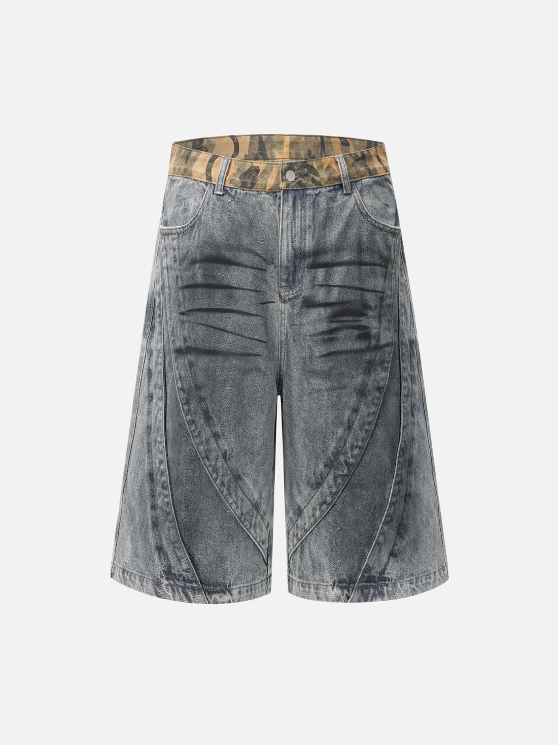 GEPARDY - Baggy Denim Embroidered Jorts Light Blue | Teenwear.eu