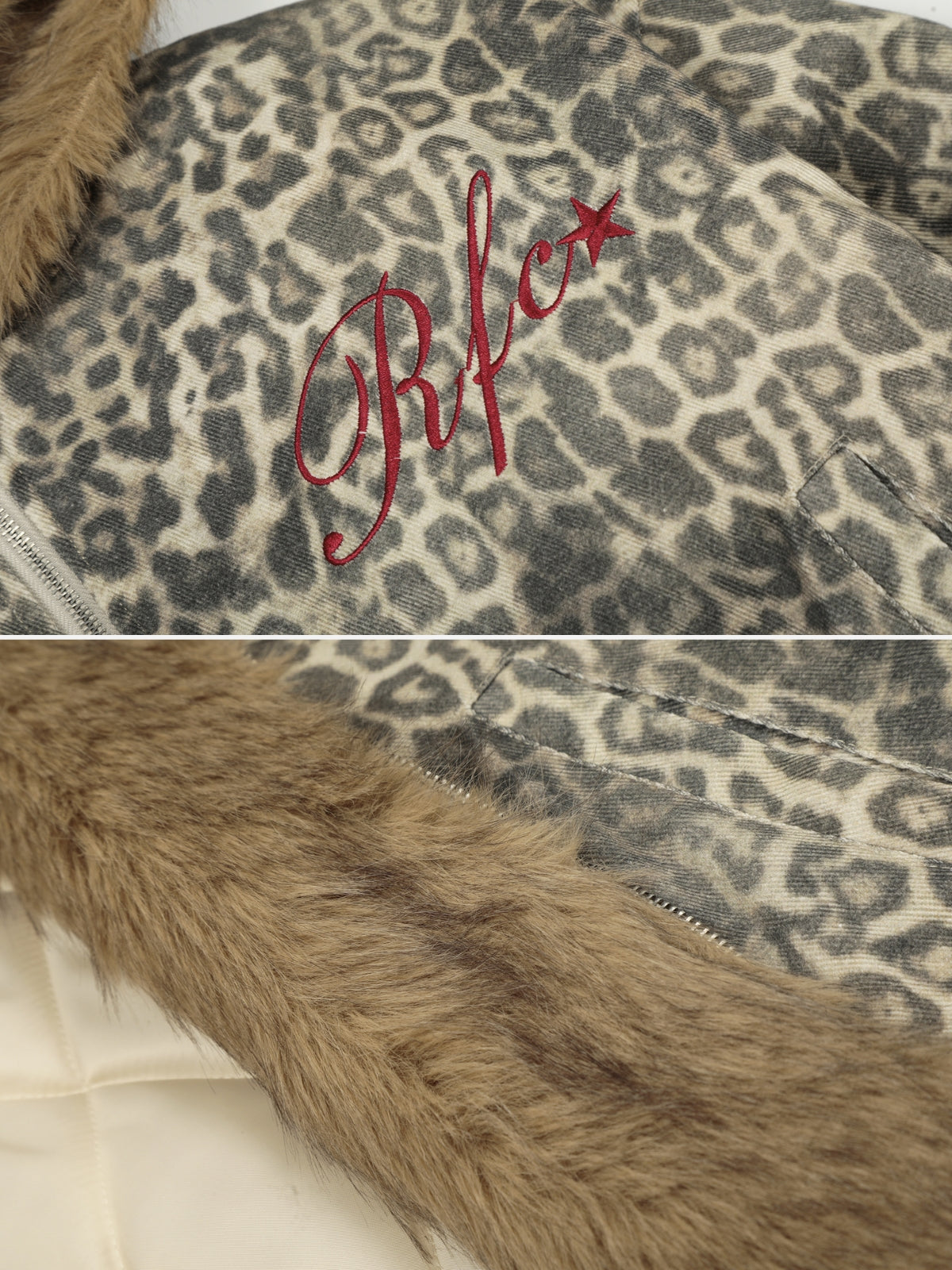 TENGER - Embroidered Leopard Graphic Jacket