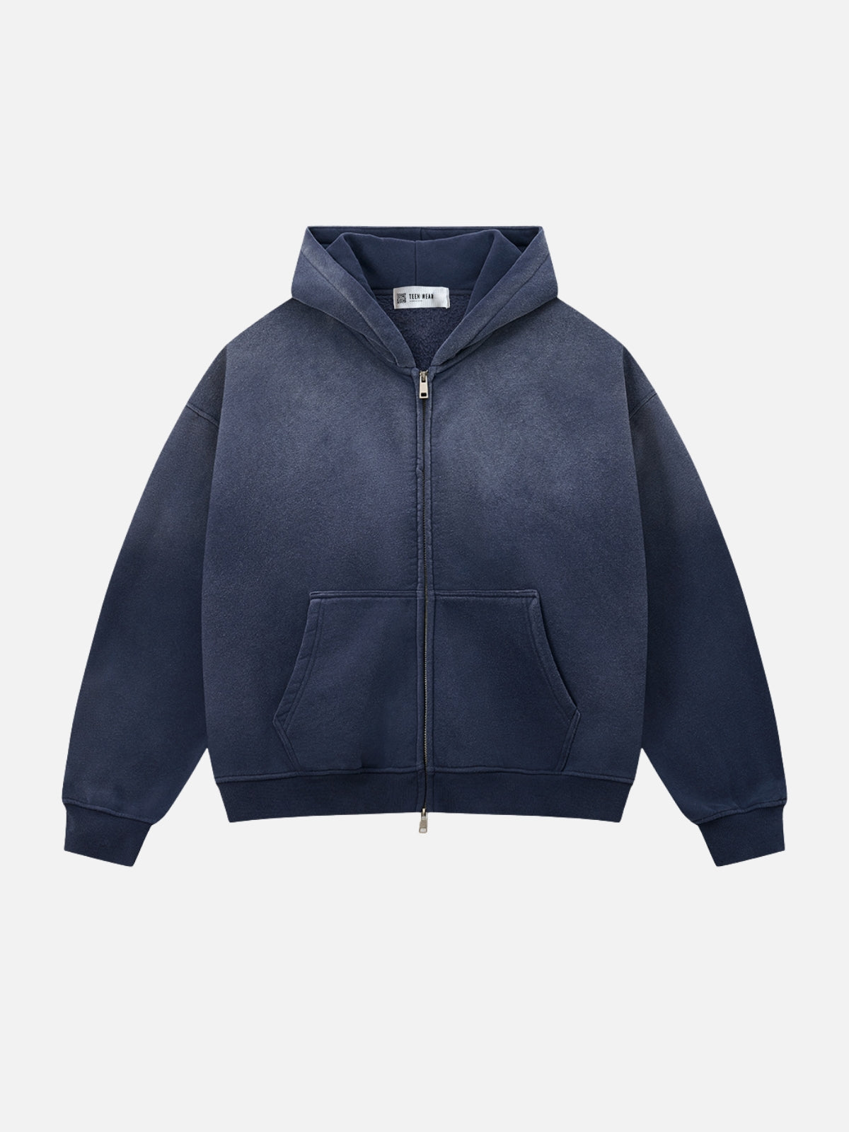 BASKA - Oversized Graphic Zip Up Hoodie Blue | Teenwear.eu