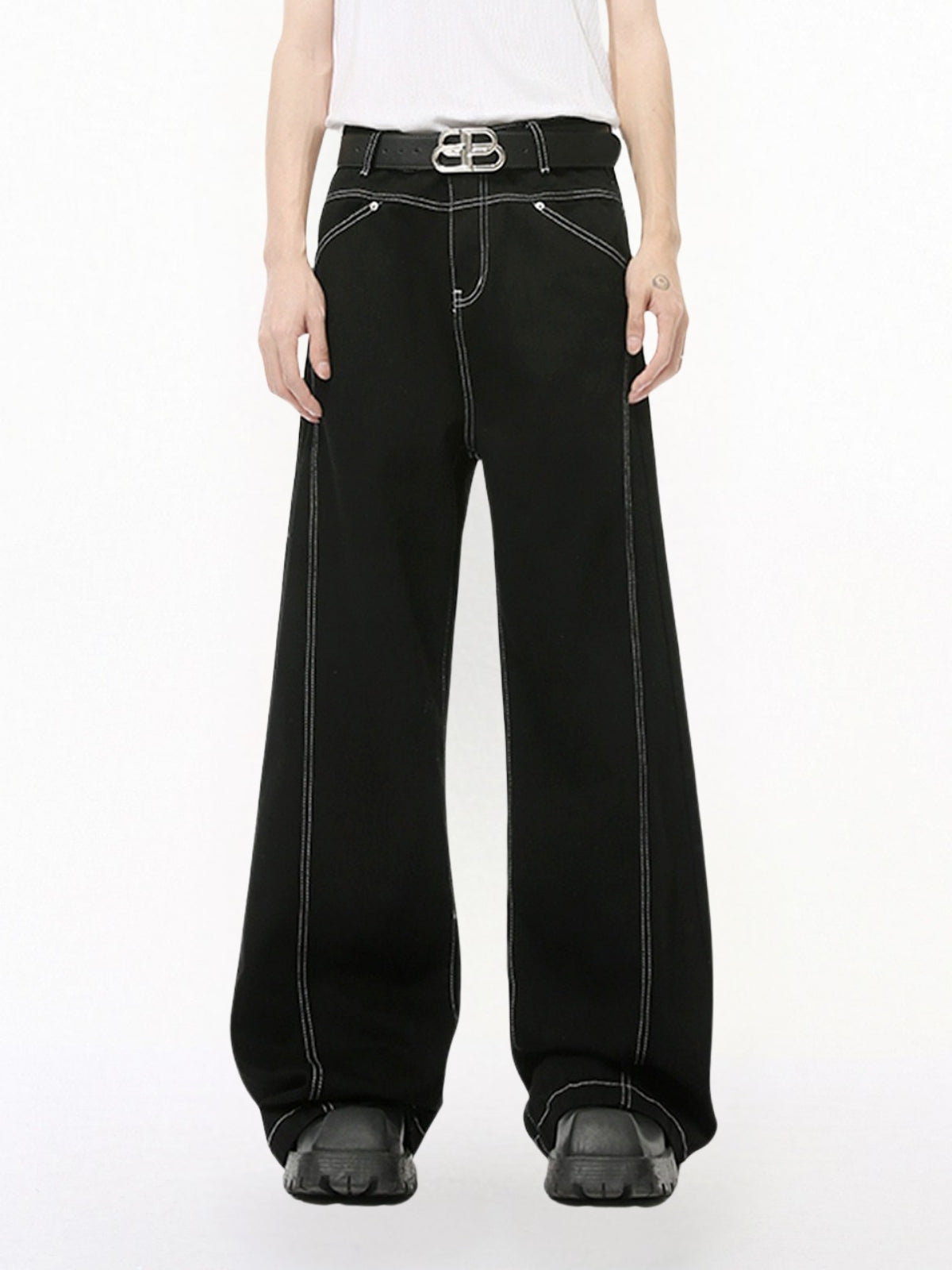 NIGHTSTITCH - Baggy Contrast Stitch Pants | TEENWEAR.EU