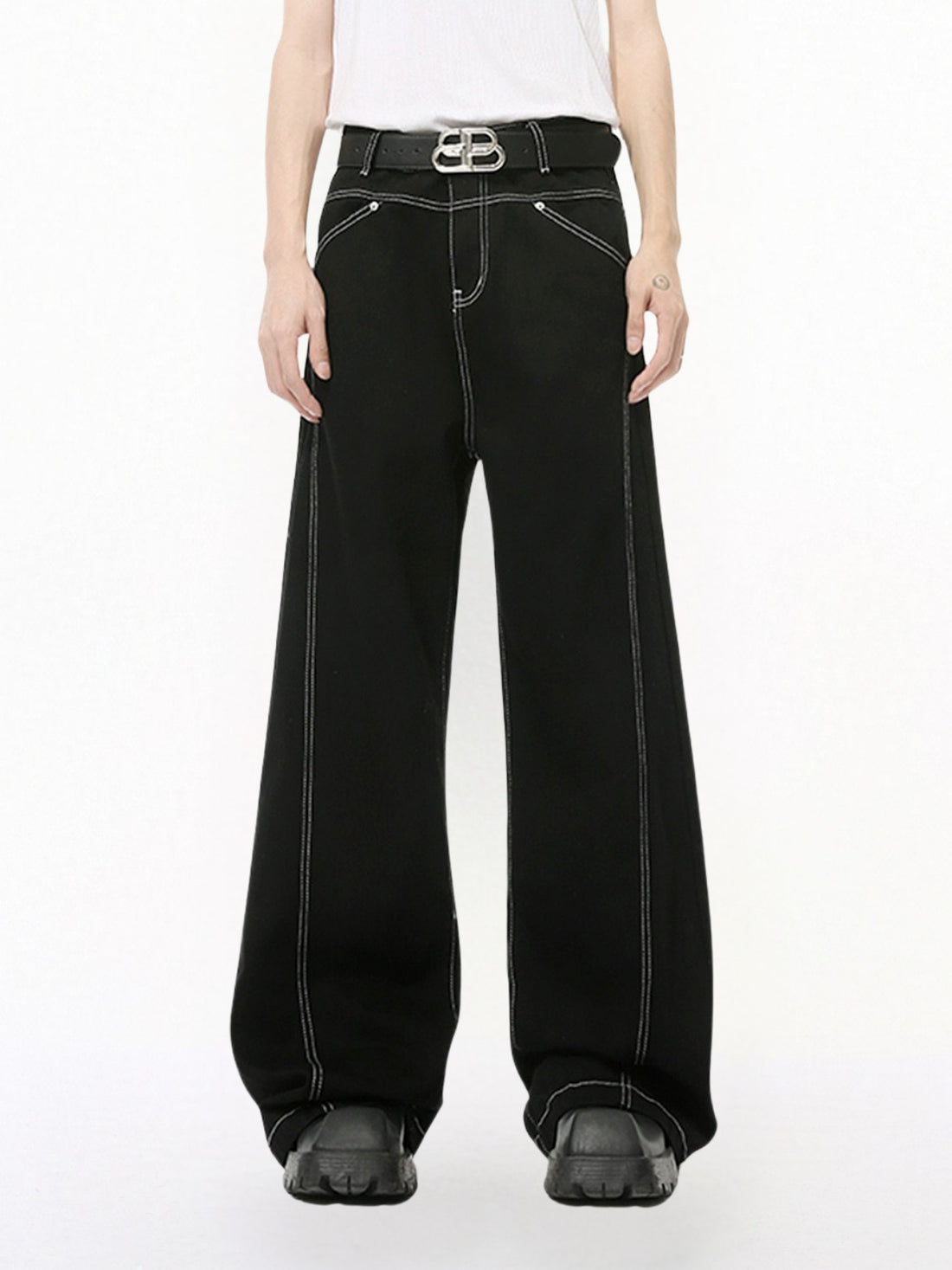 NIGHTSTITCH - Baggy Contrast Stitch Pants | TEENWEAR.EU