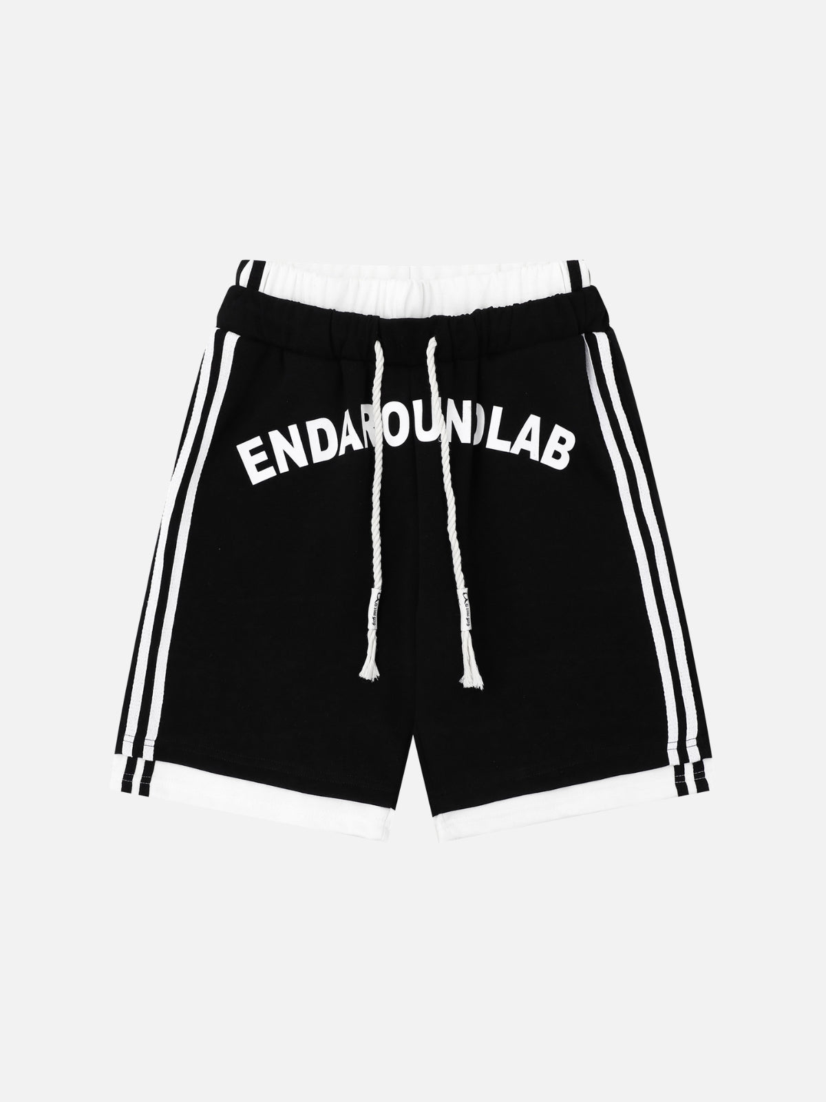 ENDAROUNDLAB - Oversized Graphic Shorts Black | Teenwear.eu