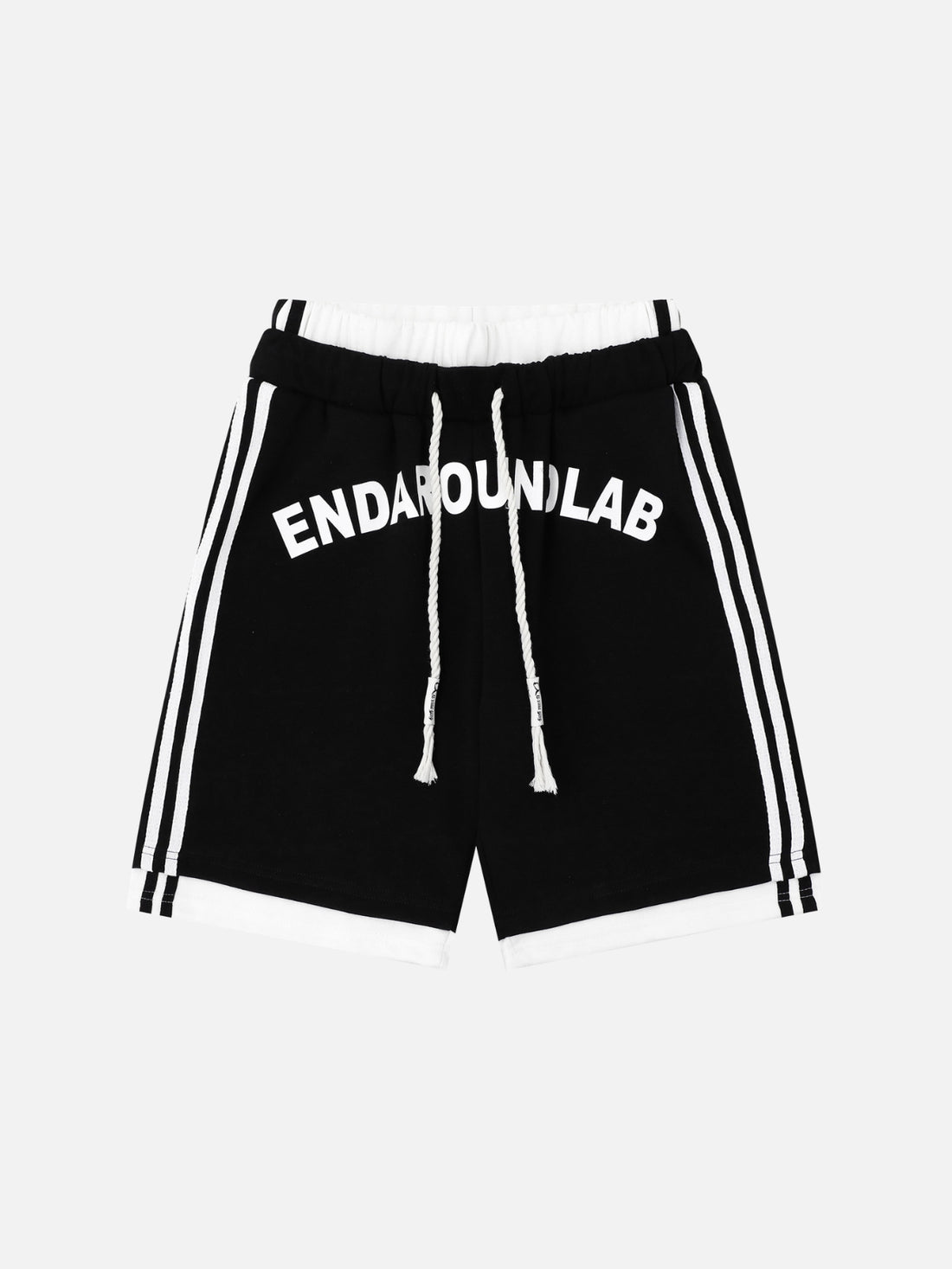 ENDAROUNDLAB - Oversized Graphic Shorts Black | Teenwear.eu