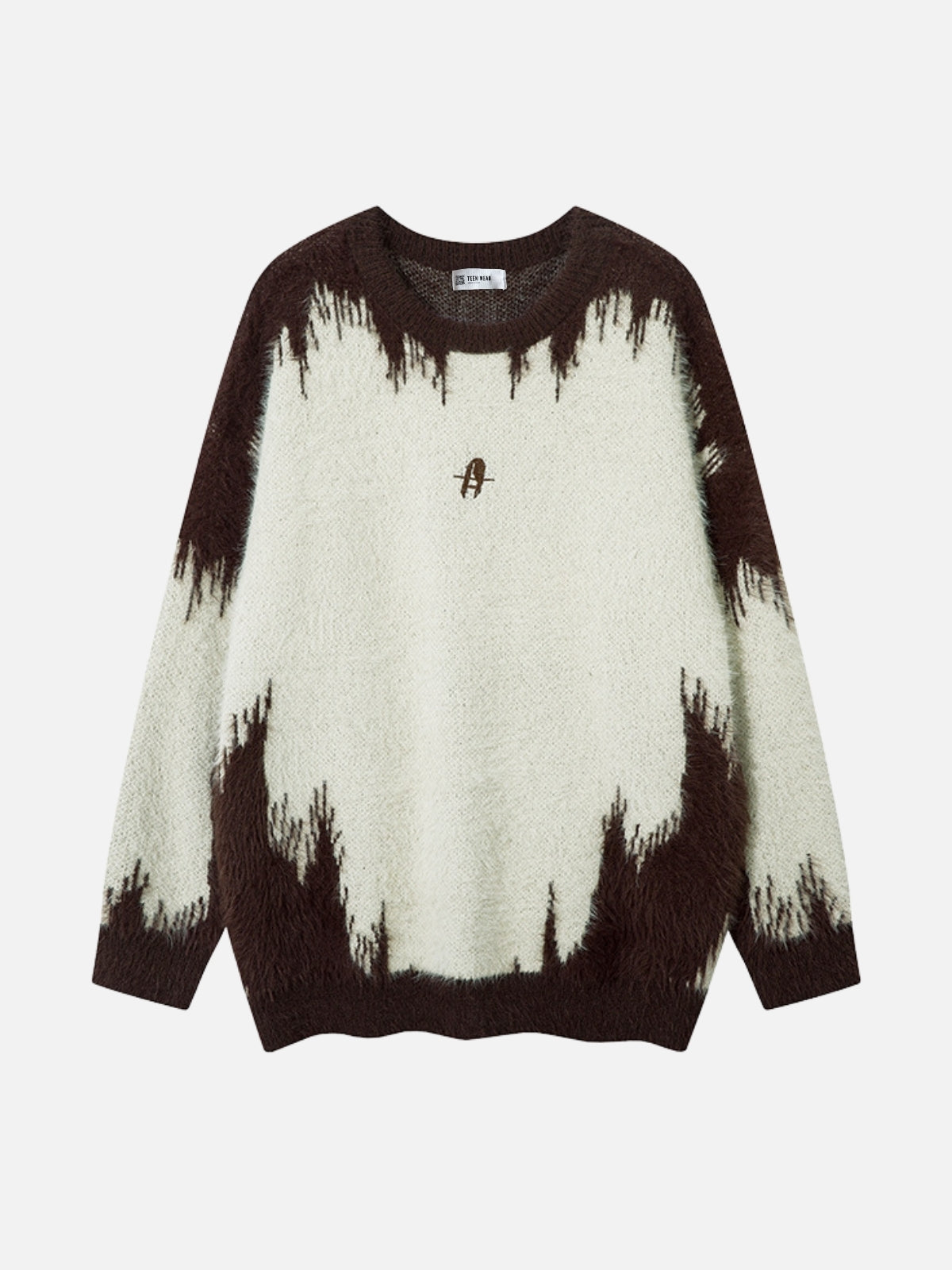 AMBROI - Oversized Embroidered Sweater Brown | TEENWEAR.EU
