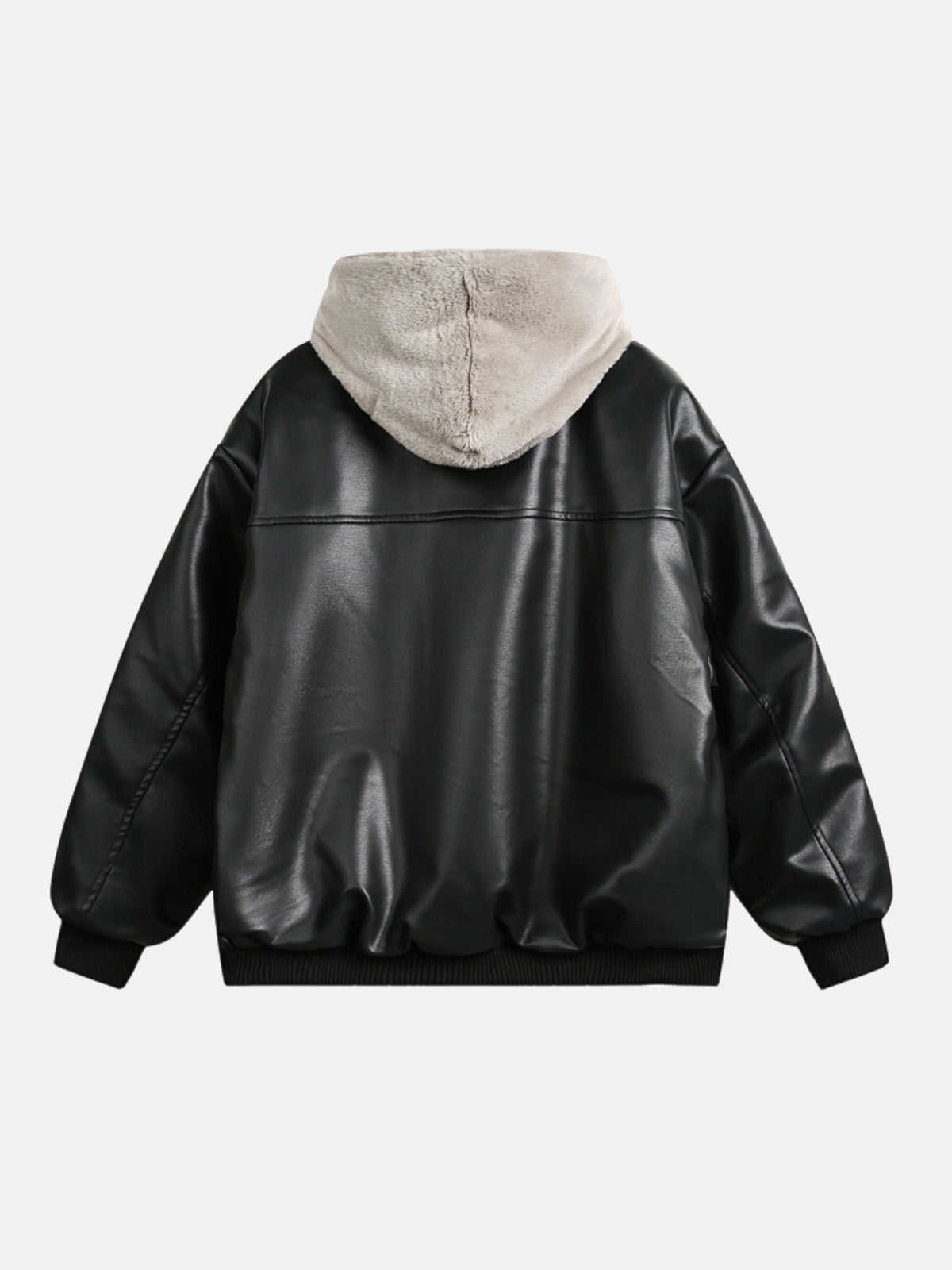 DOUBLE LAYERS - Leather Oversized Basic Jacket | TEENWEAR.EU