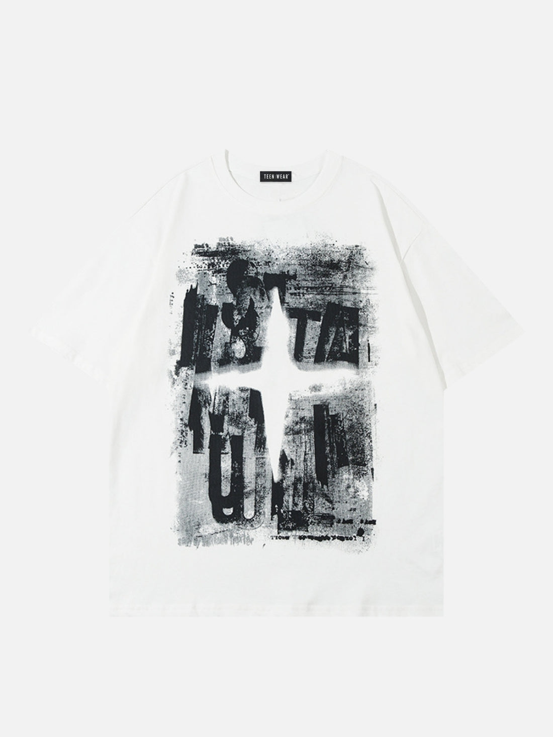 STANSED - Oversized Print T-Shirt Black | TEENWEAR.EU