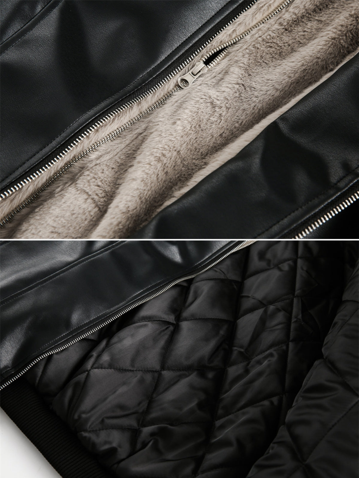 DOUBLE LAYERS - Leather Oversized Basic Jacket | TEENWEAR.EU