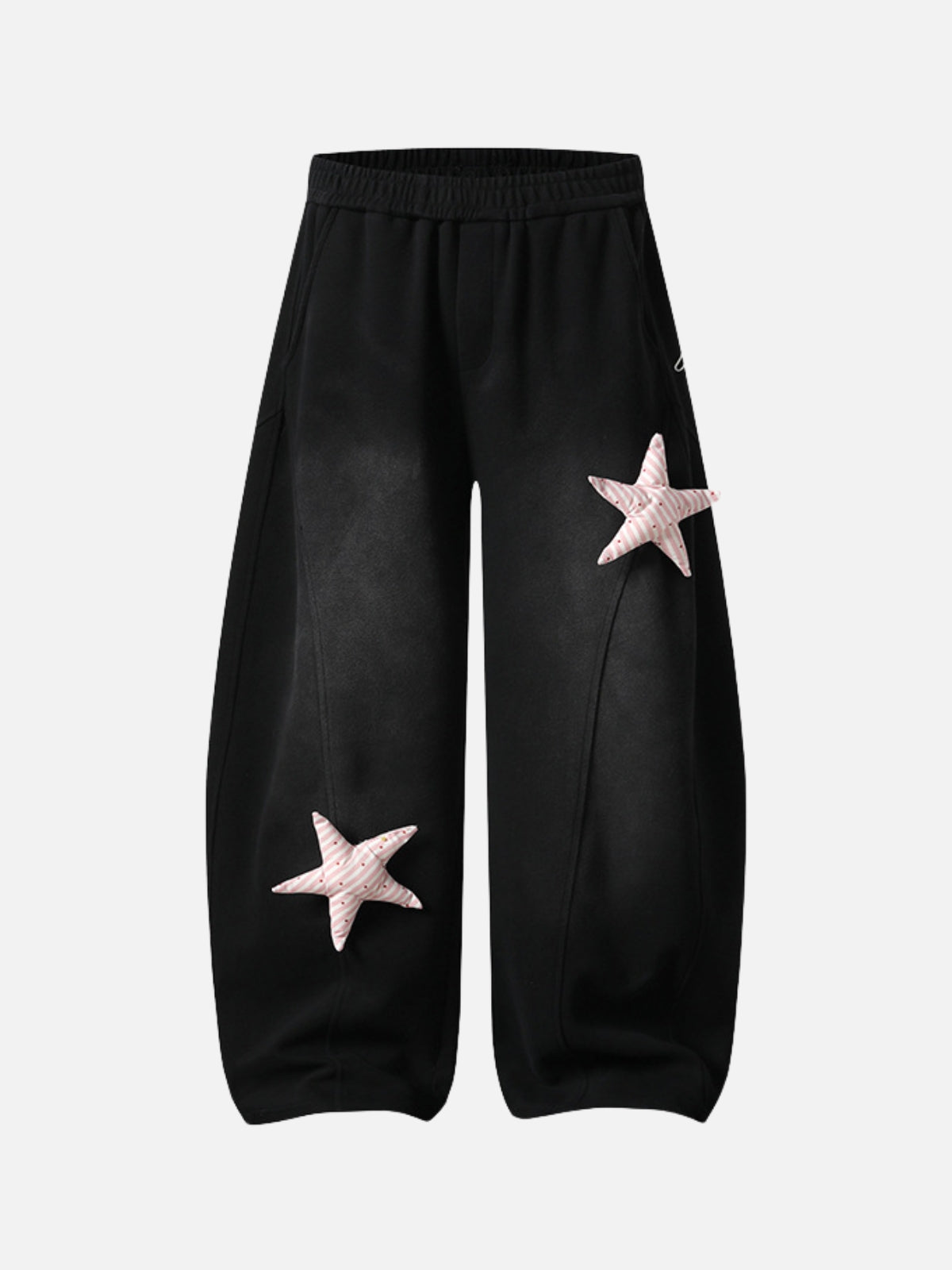 GRAVITY - Baggy Embroidered Sweatpants Black | Teenwear.eu