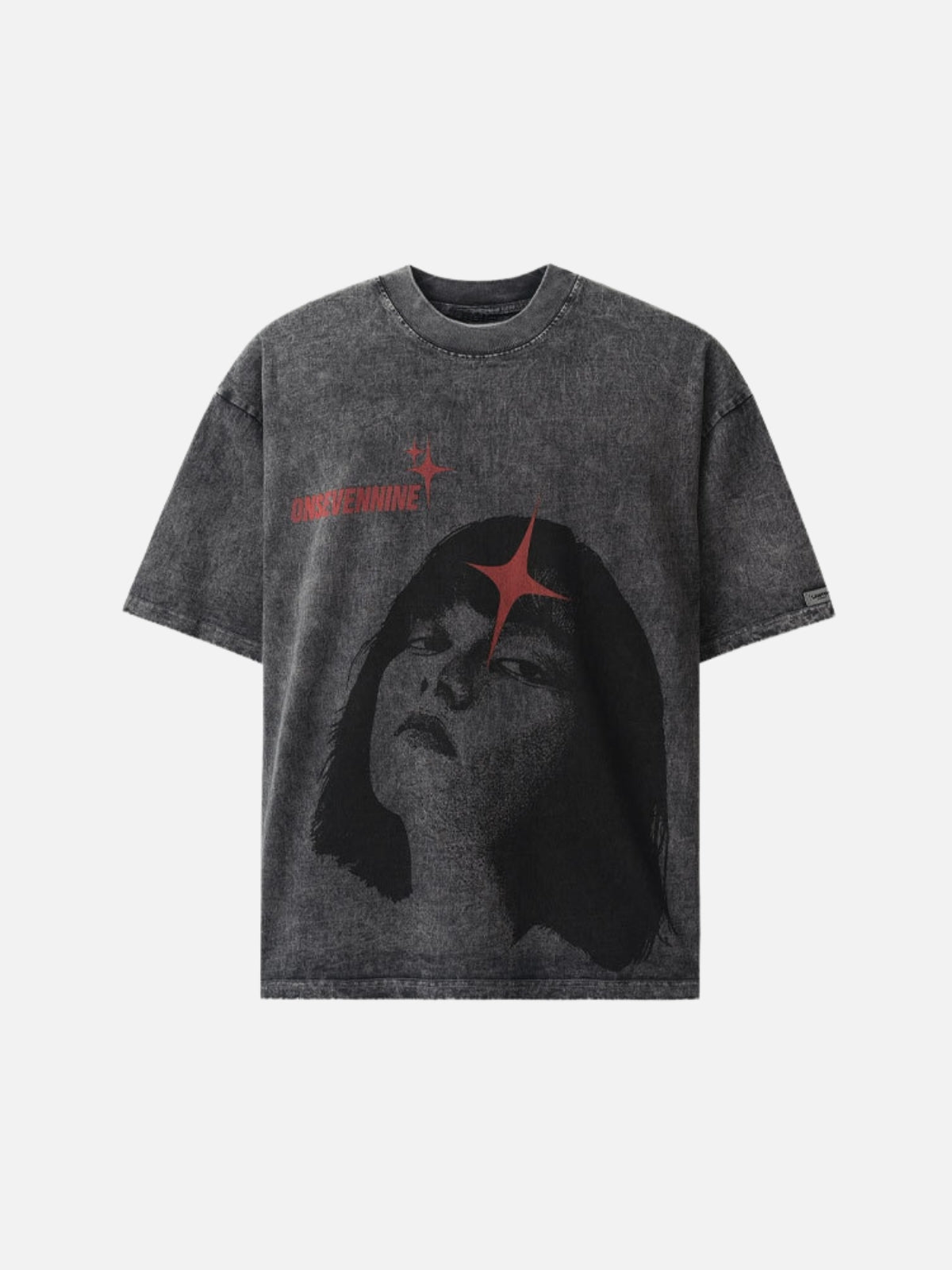 SEVENNINE - Oversized Print T-Shirt Washed Black | TEENWEAR.EU