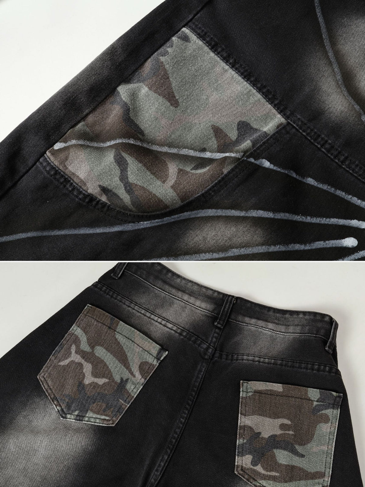 FLORALEE - Baggy Embroidered Jeans