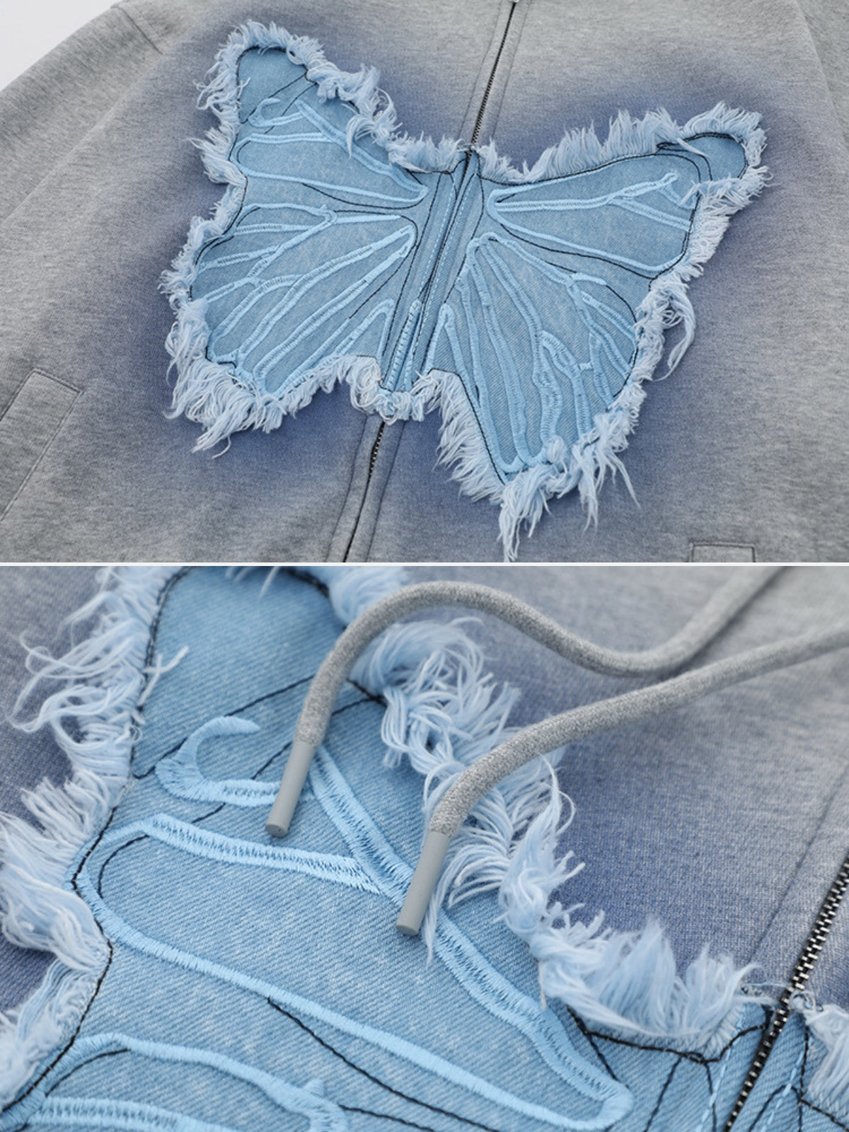 MOTYLES - Oversized Embroidered Zip Up Hoodie | TEENWEAR.EU