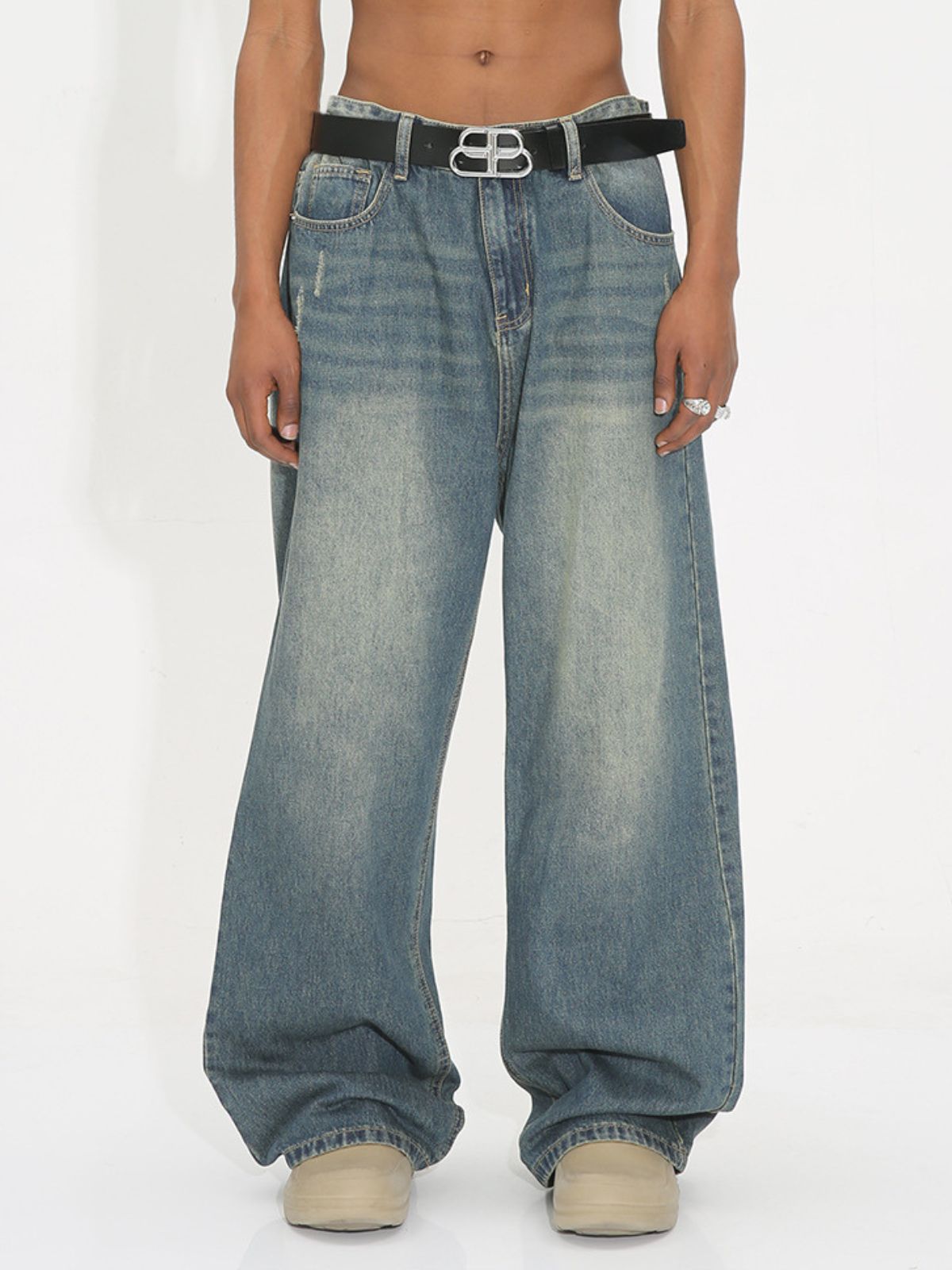 WASHED - Baggy Basic Jeans