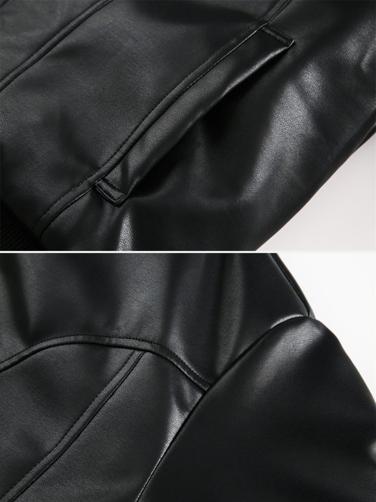DOUBLE LAYERS - Leather Oversized Basic Jacket | TEENWEAR.EU