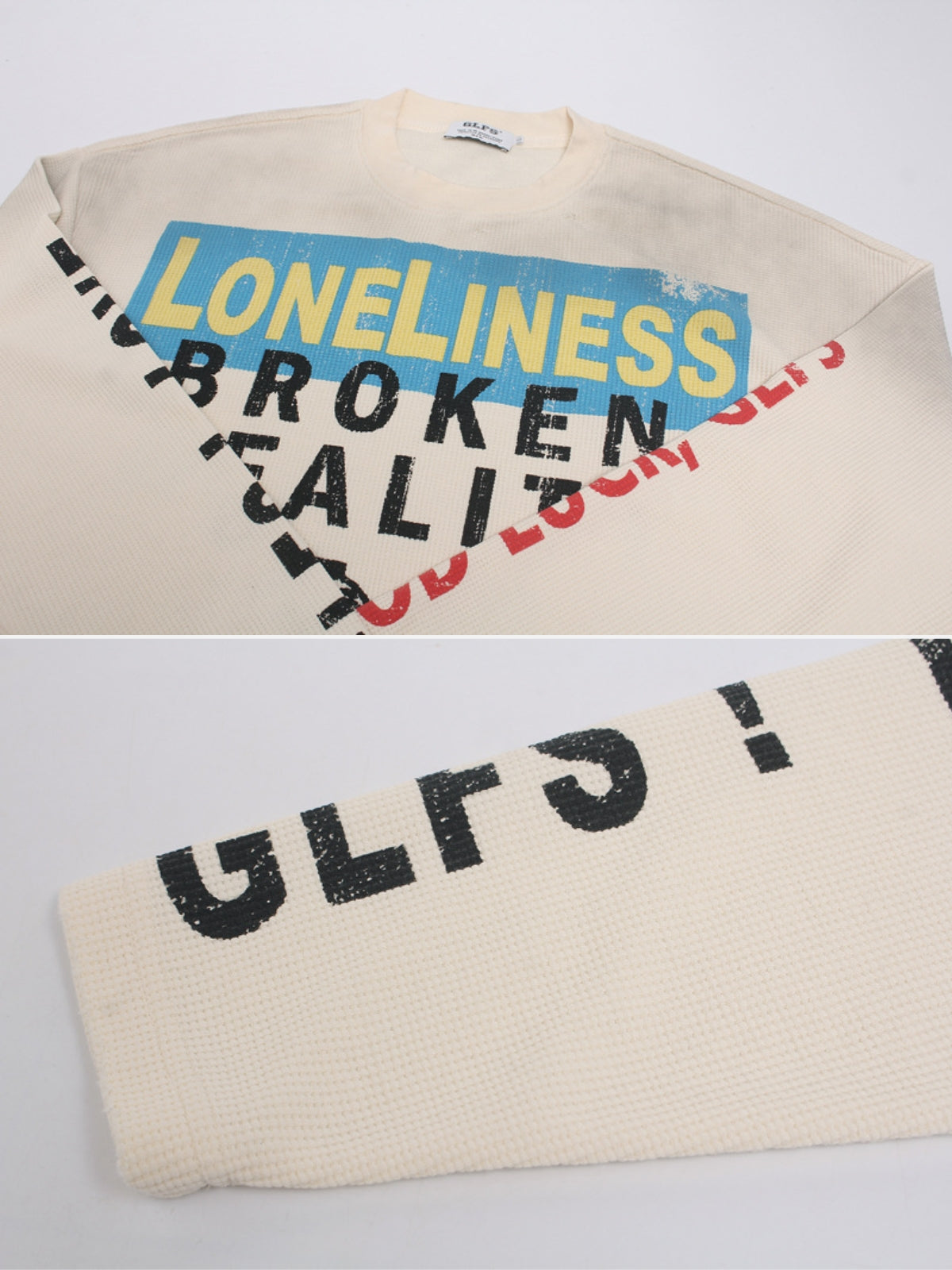 LONELINESS - Printed Waffle Long Sleeve