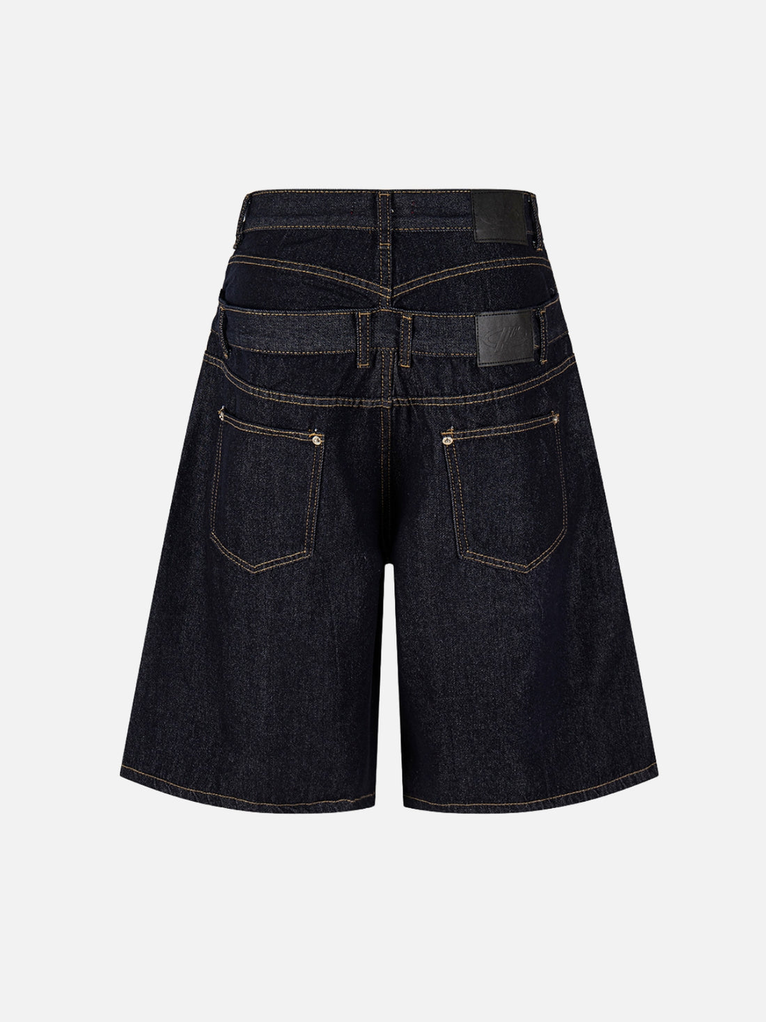 DOUBLETY - Baggy Denim Basic Jorts Dark Blue | Teenwear.eu