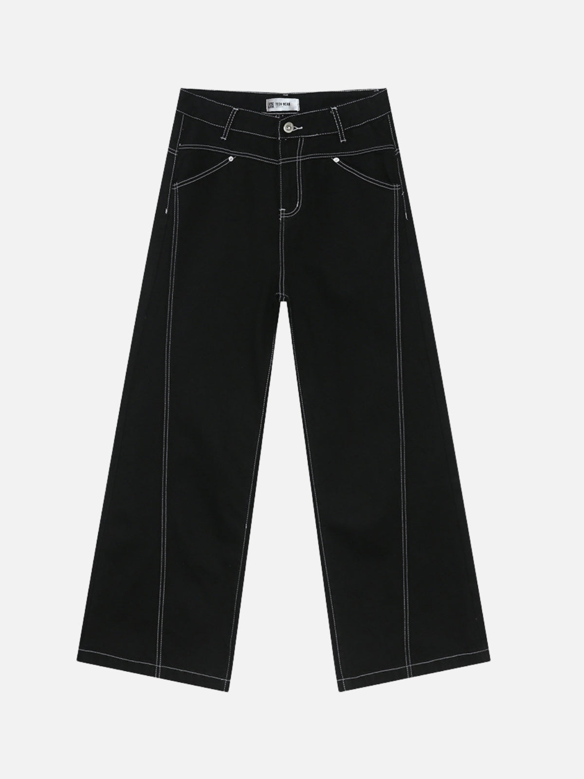 NIGHTSTITCH - Baggy Contrast Stitch Pants Black | TEENWEAR.EU