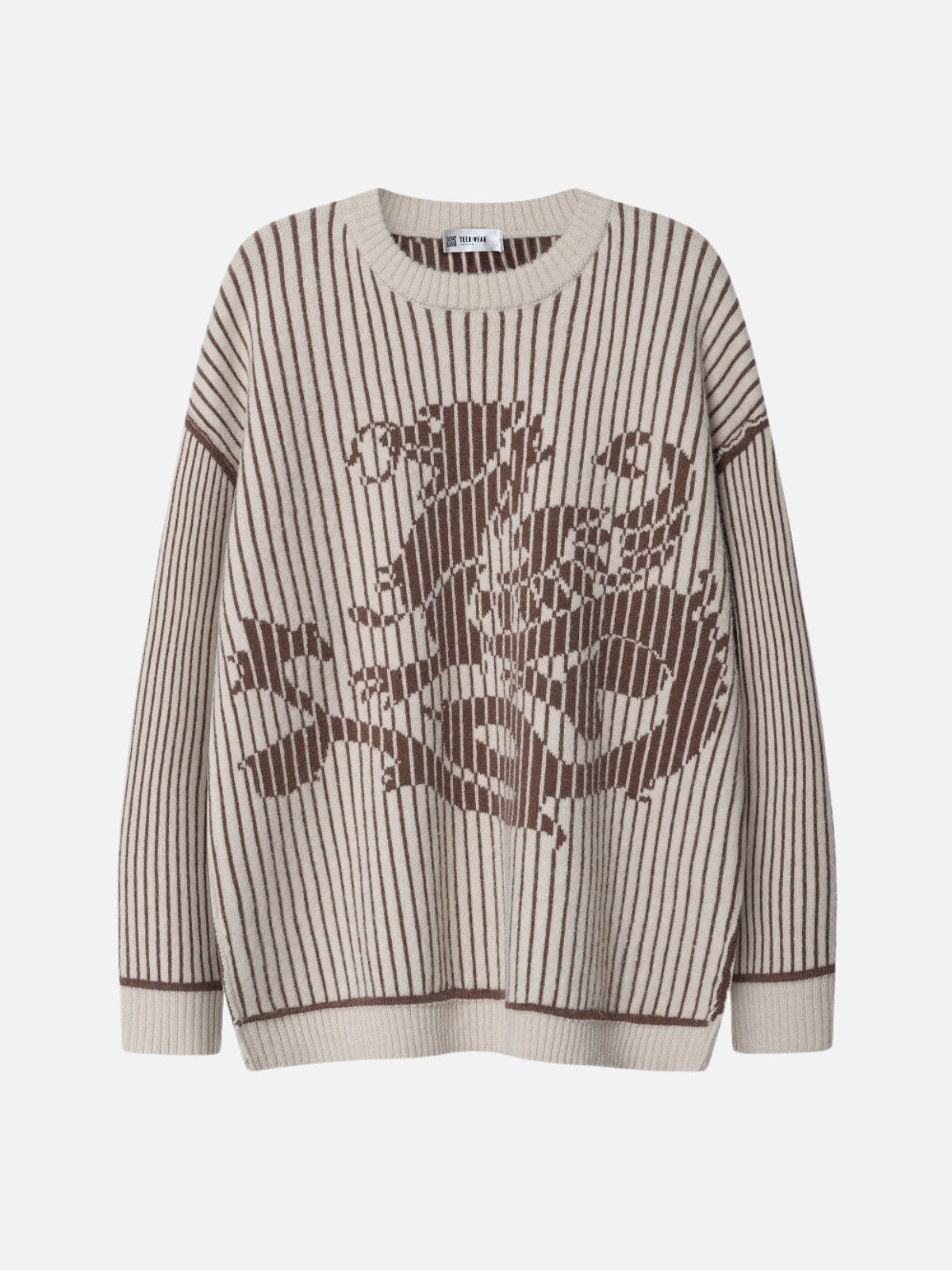 DRAGON - Oversized Graphic Sweater Beige | TEENWEAR.EU