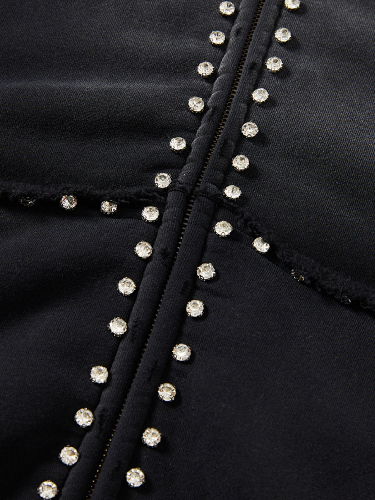 DIAMONDS - Oversized Embroidered Rhine Zip Up Hoodie