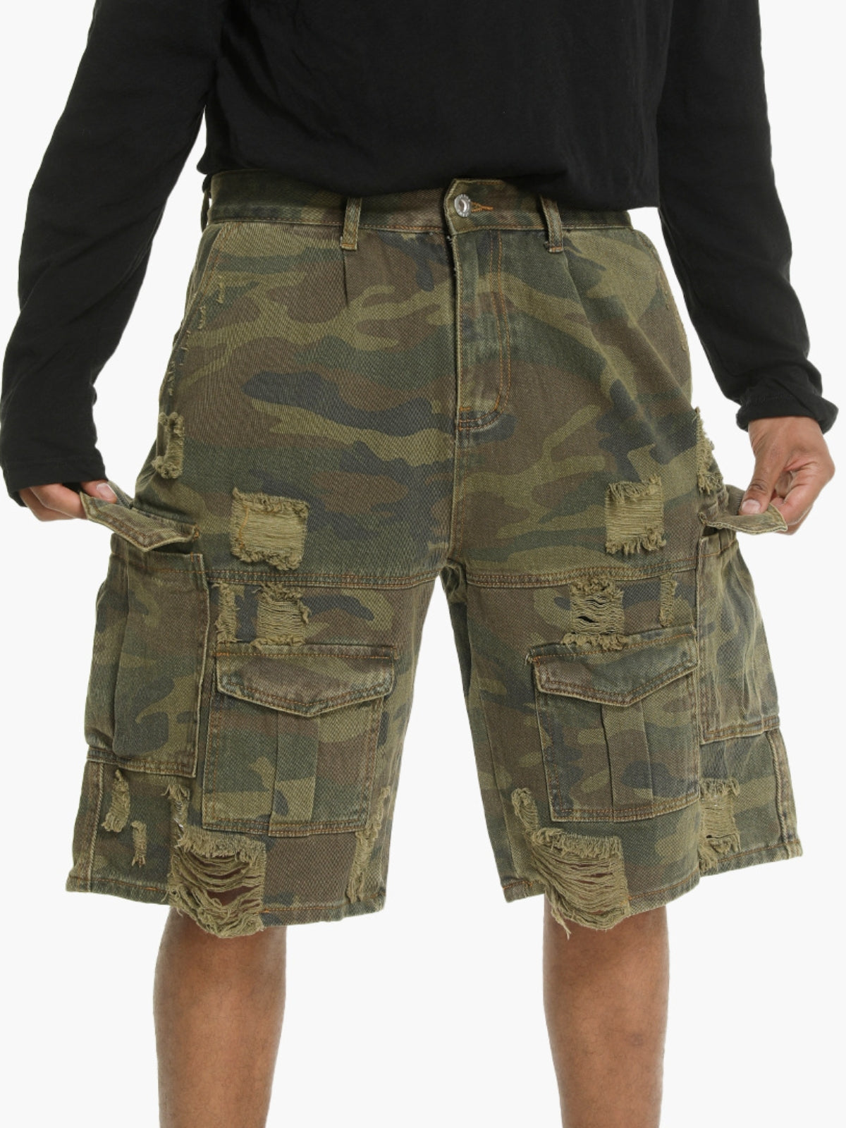 CAMESTRO - Baggy Camo Cargo Basic Shorts