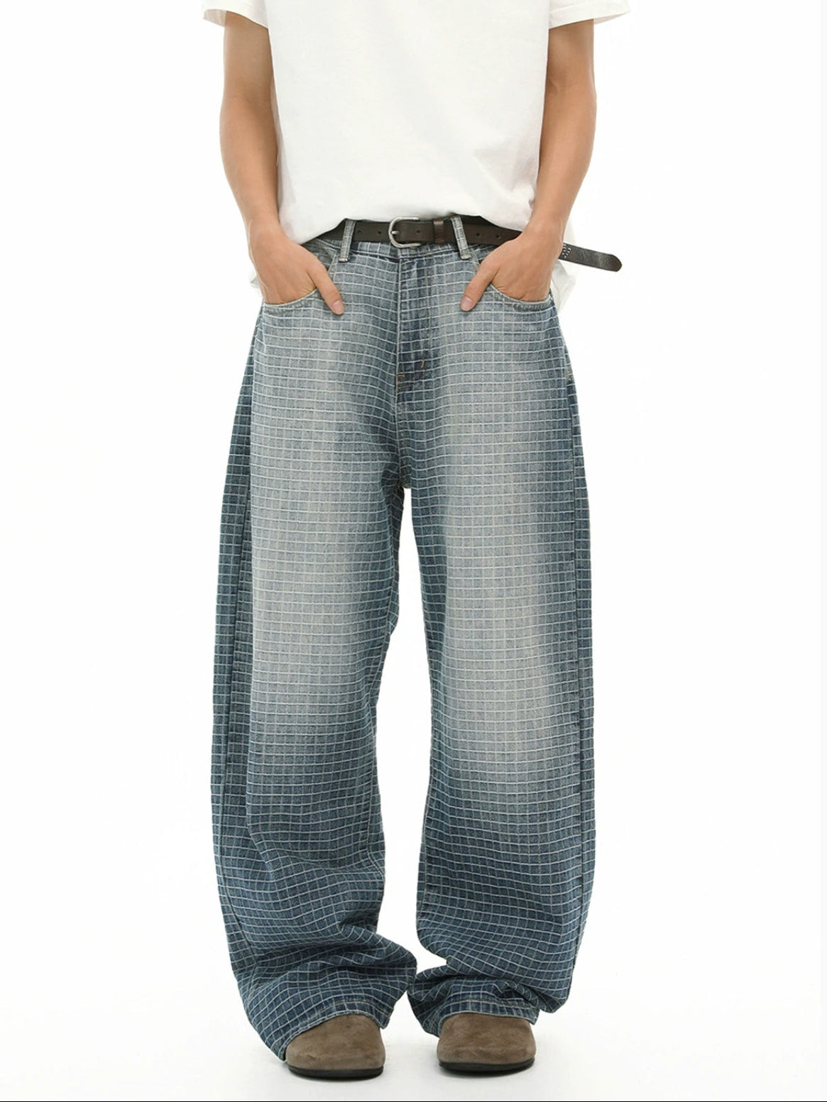 SQUARIES - Baggy Basic Embroidered Jeans