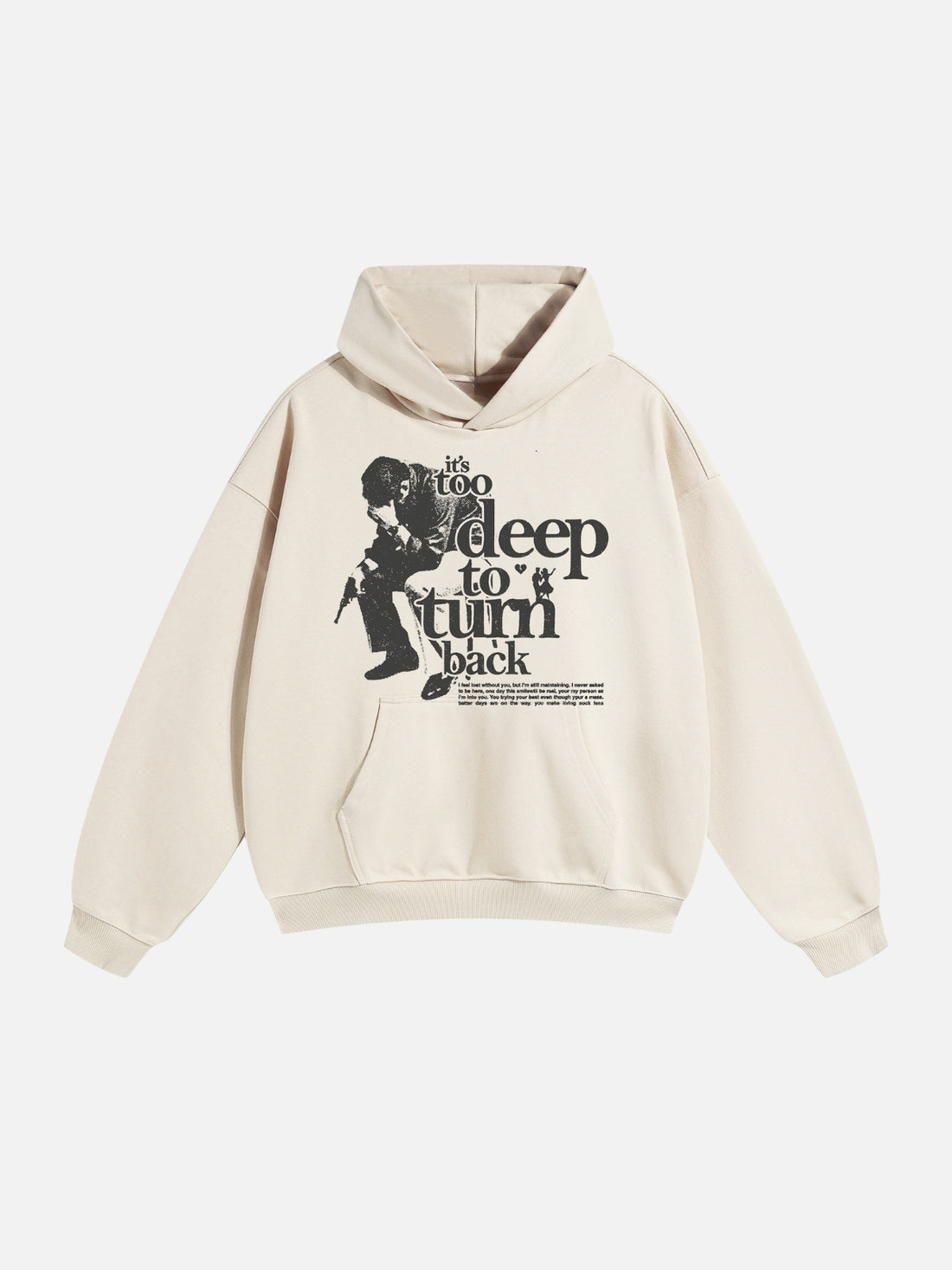 DEEP TO TURN - Oversized Print Hoodie Grey | TEENWEAR.EU