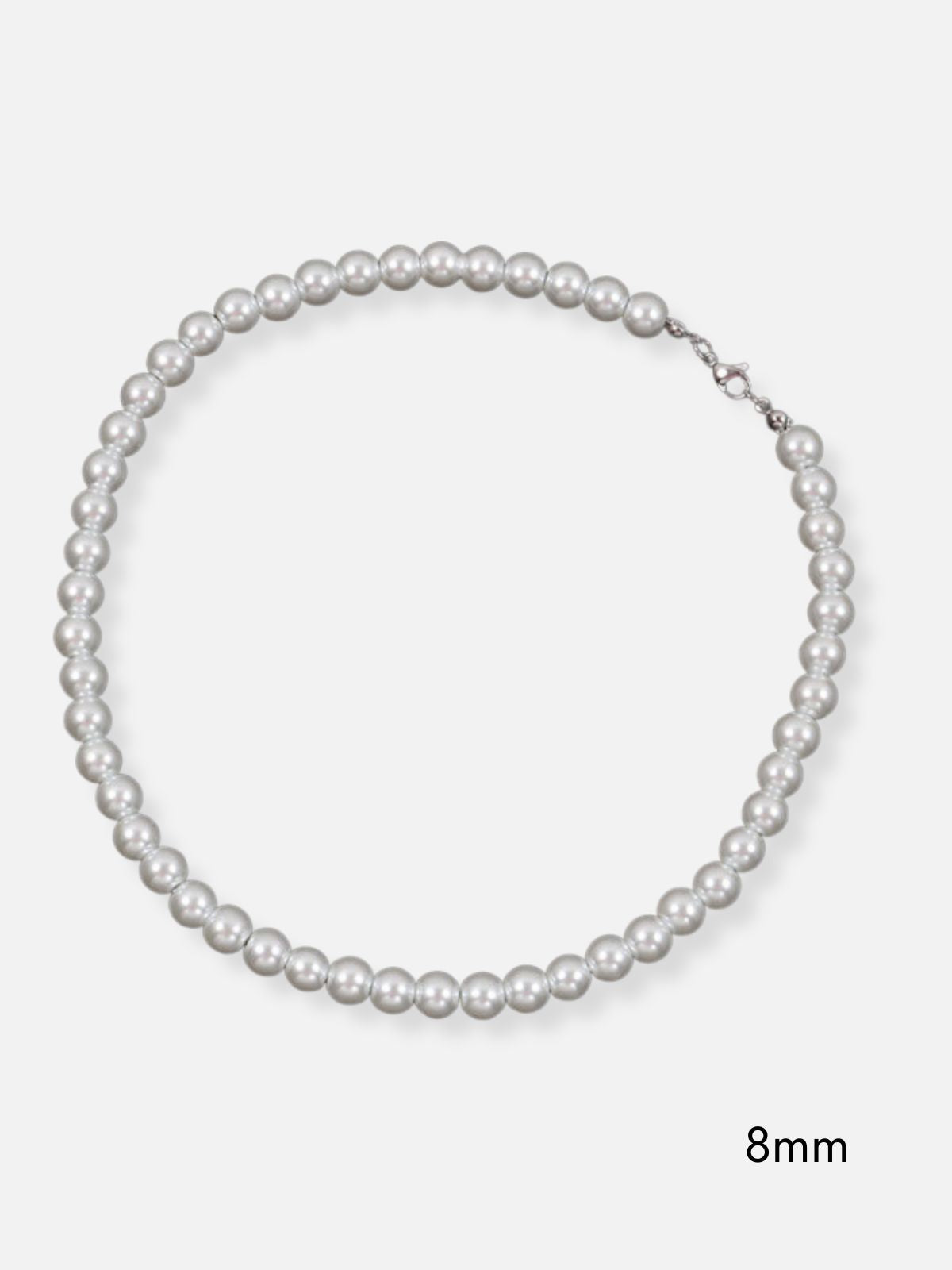 PEARLY - Pearls Imitation Necklace White 8mm | TEENWEAR.EU