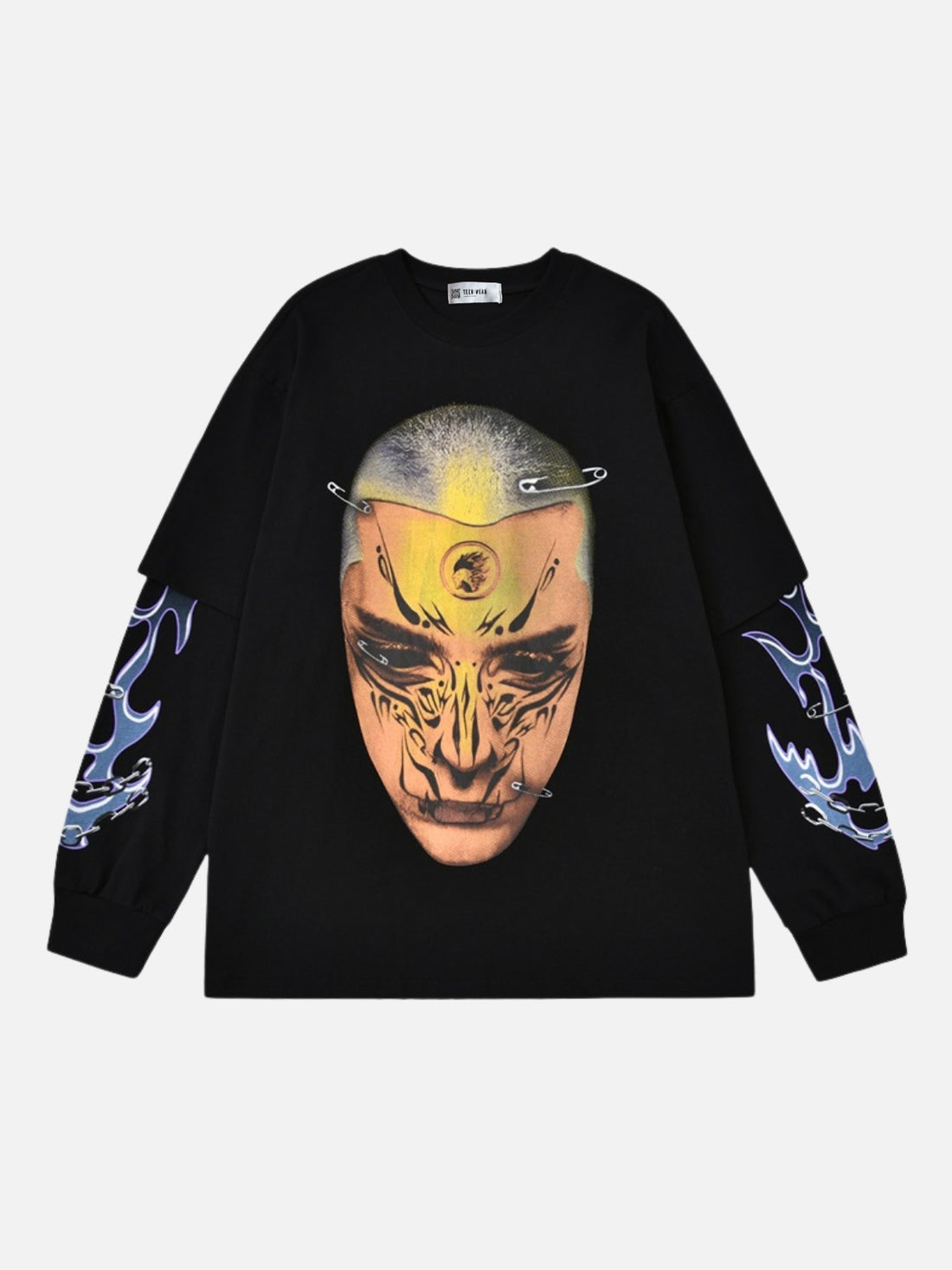 FLAMY HEAD - Oversized Print Long Sleeved T-Shirt Black | TEENWEAR.EU