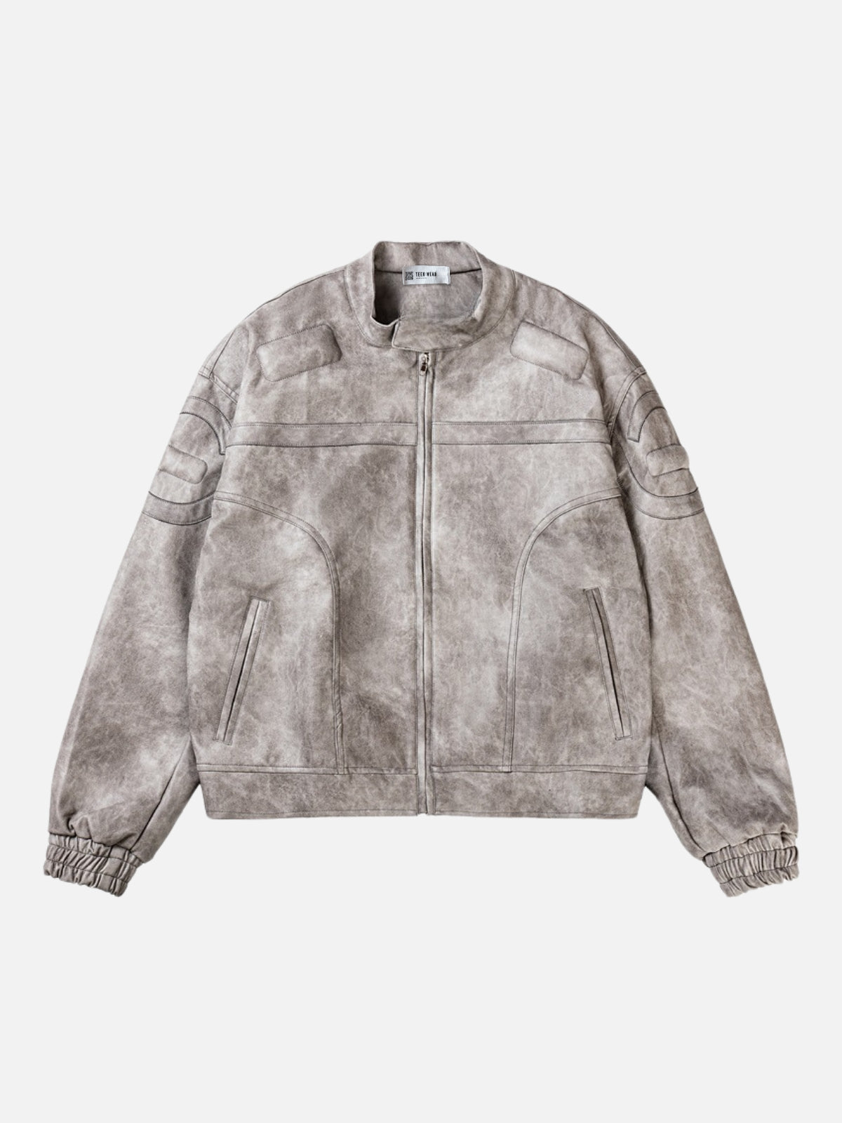 OSWALD - Leather Oversized Basic Jacket Brown | TEENWEAR.EU