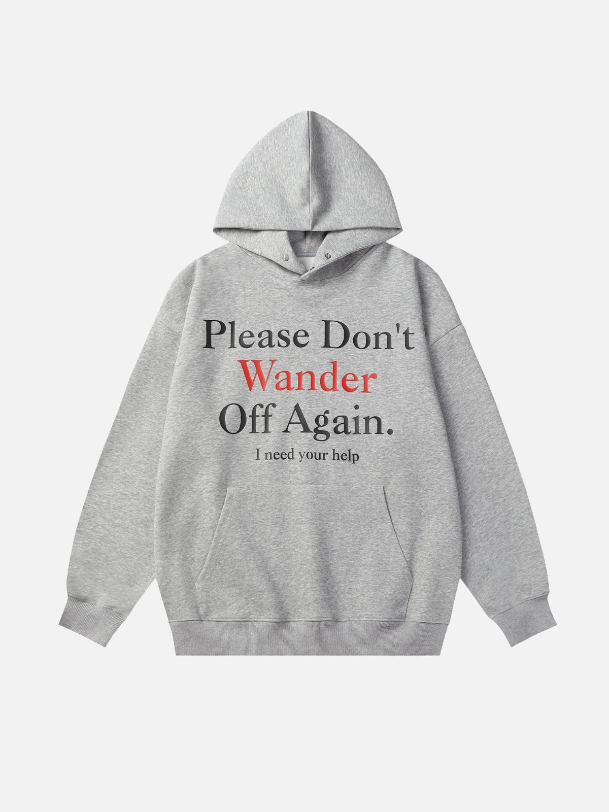 WANDER - Oversized Print Hoodie Grey | TEENWEAR.EU