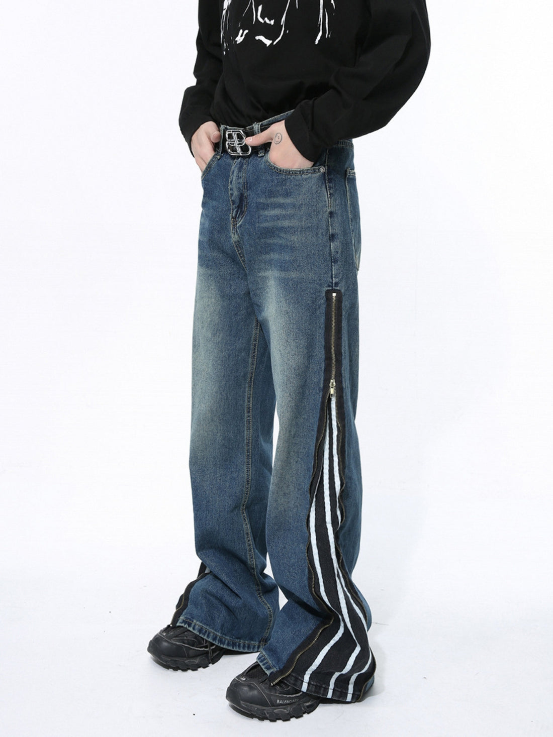 ZIPLERS - Flared Embroidered Zip Jeans | TEENWEAR.EU