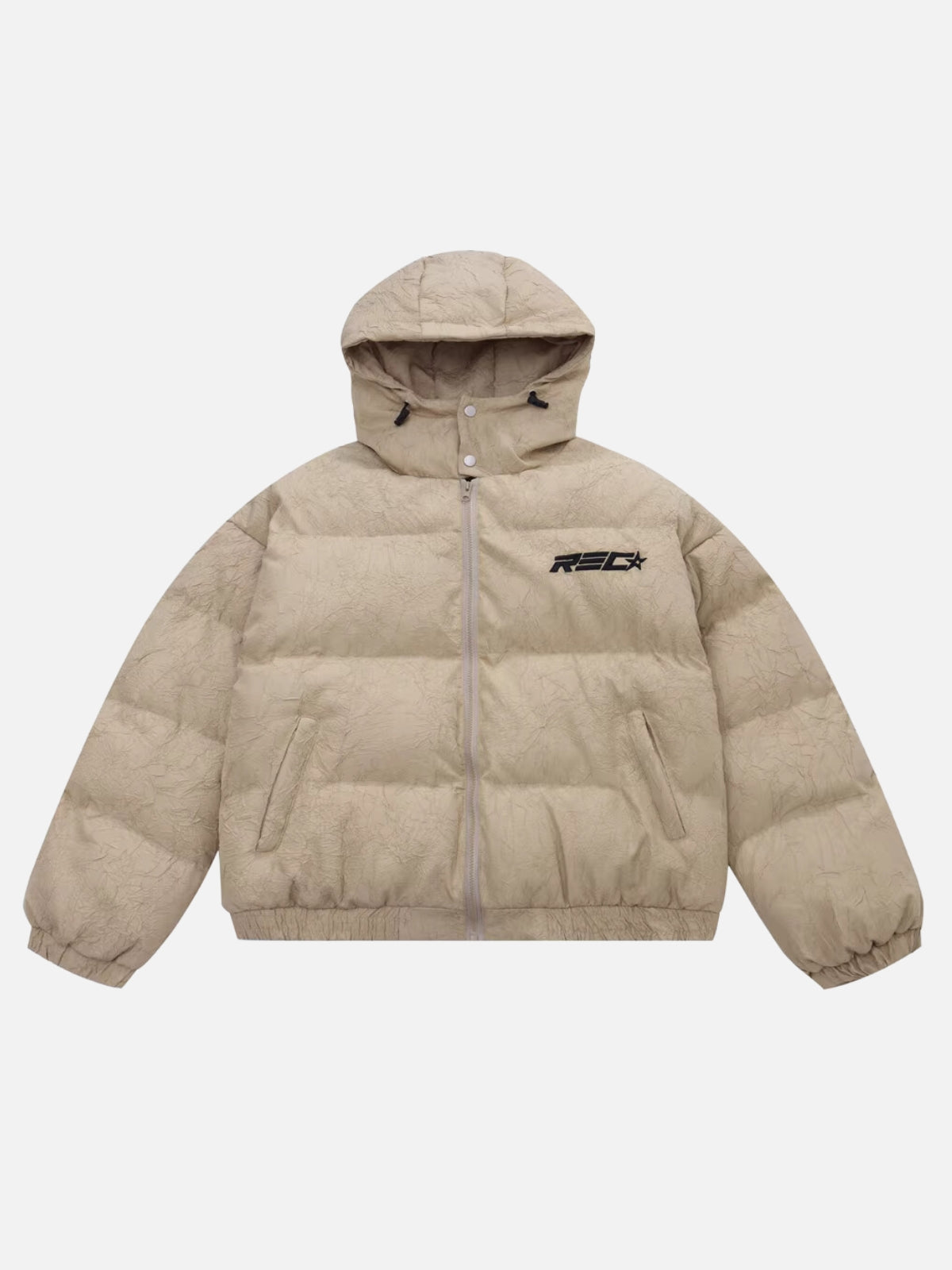 REC - Puffer Embroidered Jacket Beige | TEENWEAR.EU