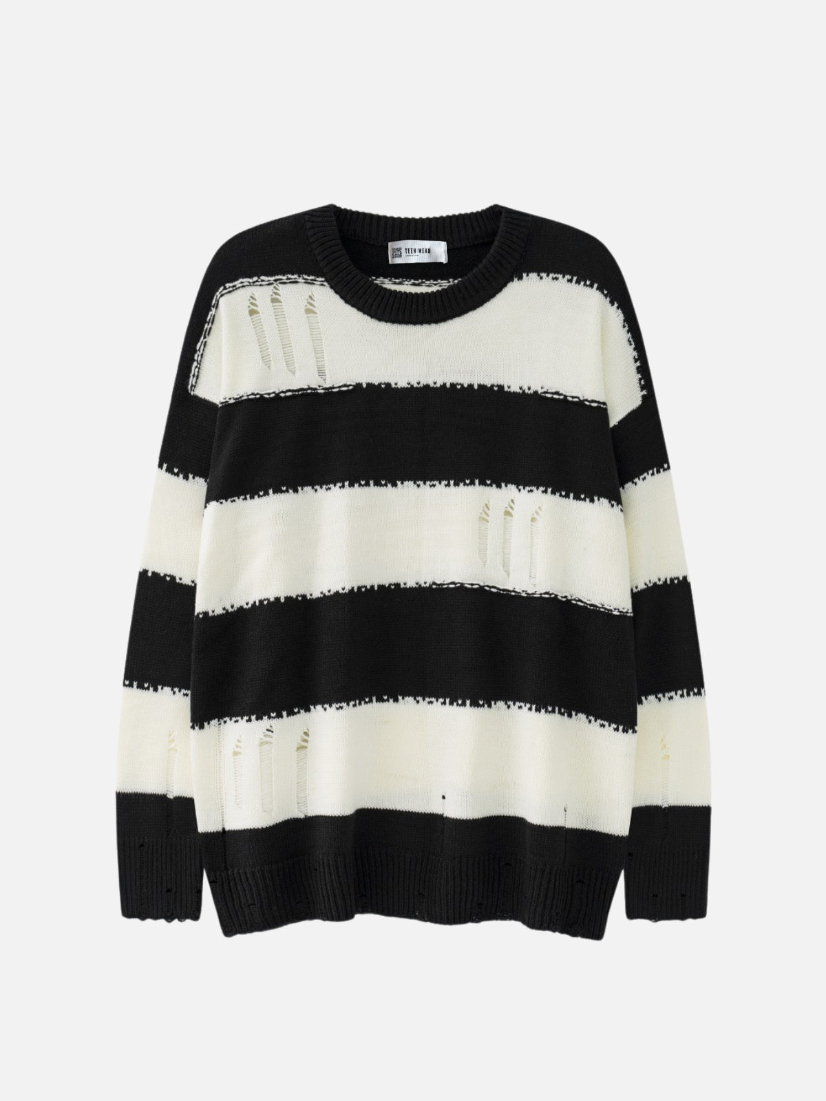 DRAPY - Oversized Graphic Sweater White | TEENWEAR.EU