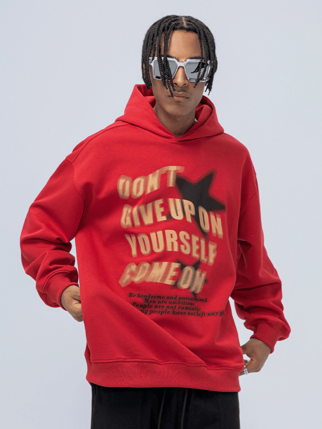 GIVE UP - Oversized Printed Hoodie | TEENWEAR.EU