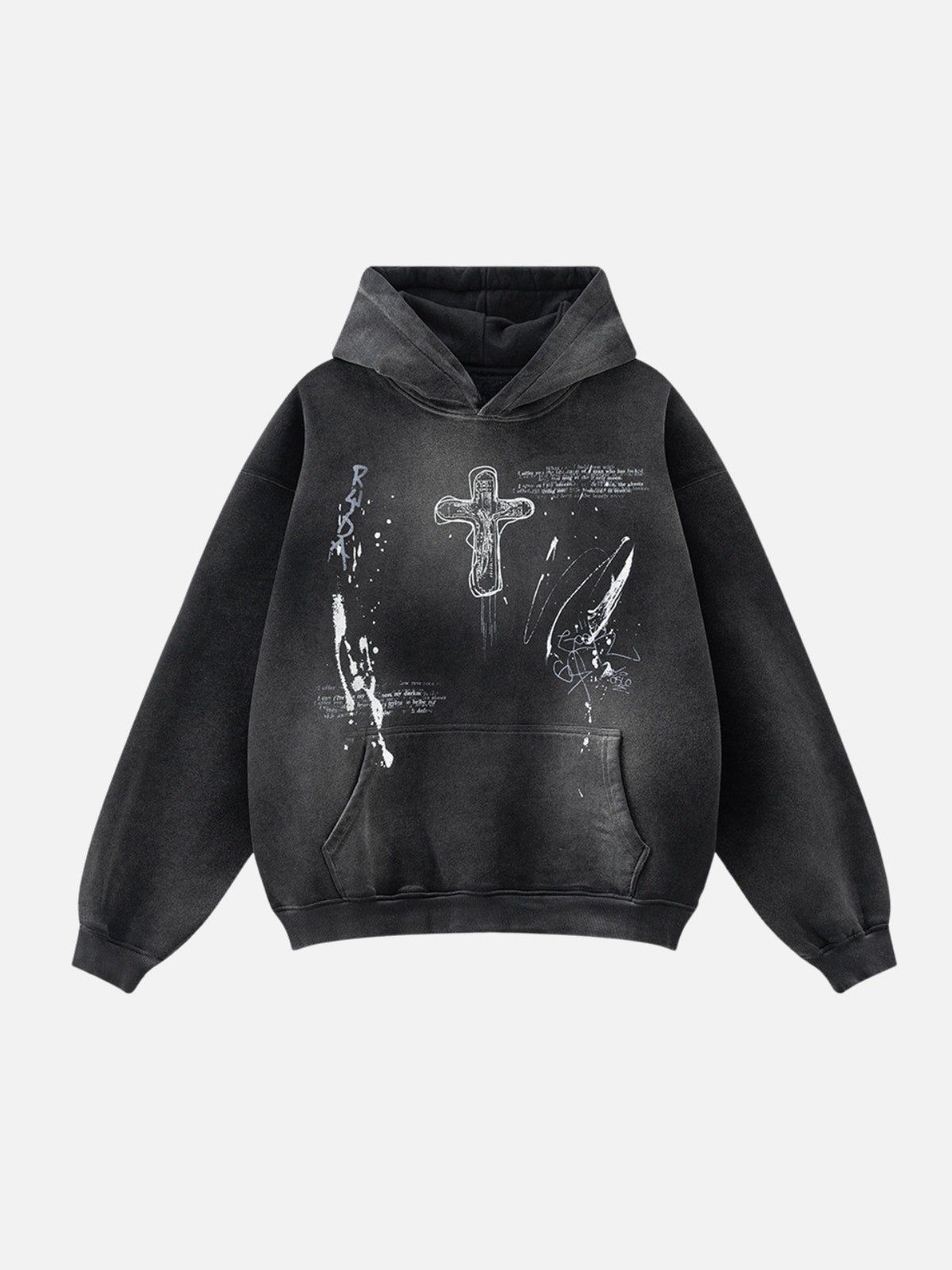 KRISS CROSS - Oversized Print Hoodie Black | TEENWEAR.EU
