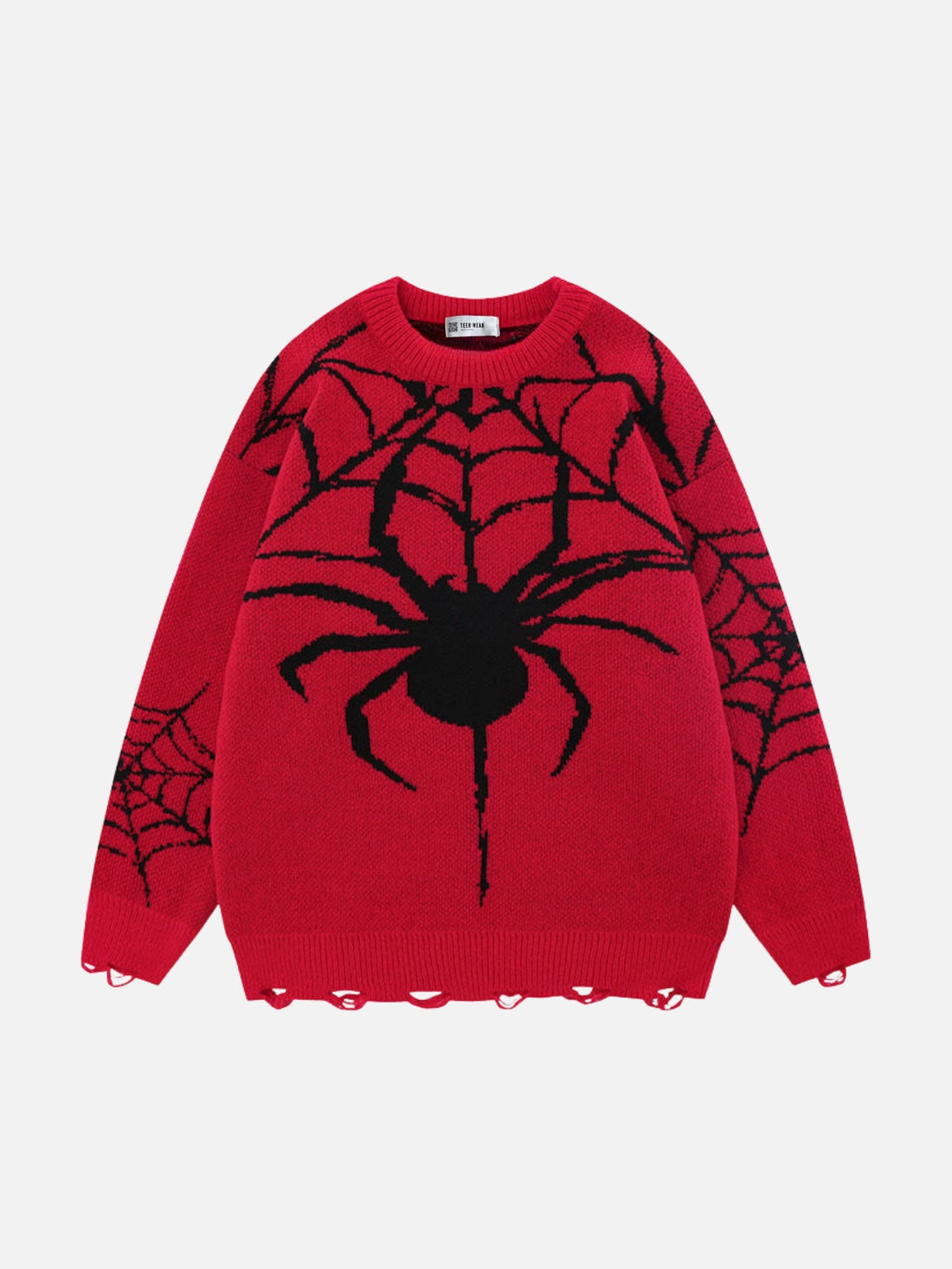 SPIDER WEBIE - Oversized Graphic Sweater Red | TEENWEAR.EU