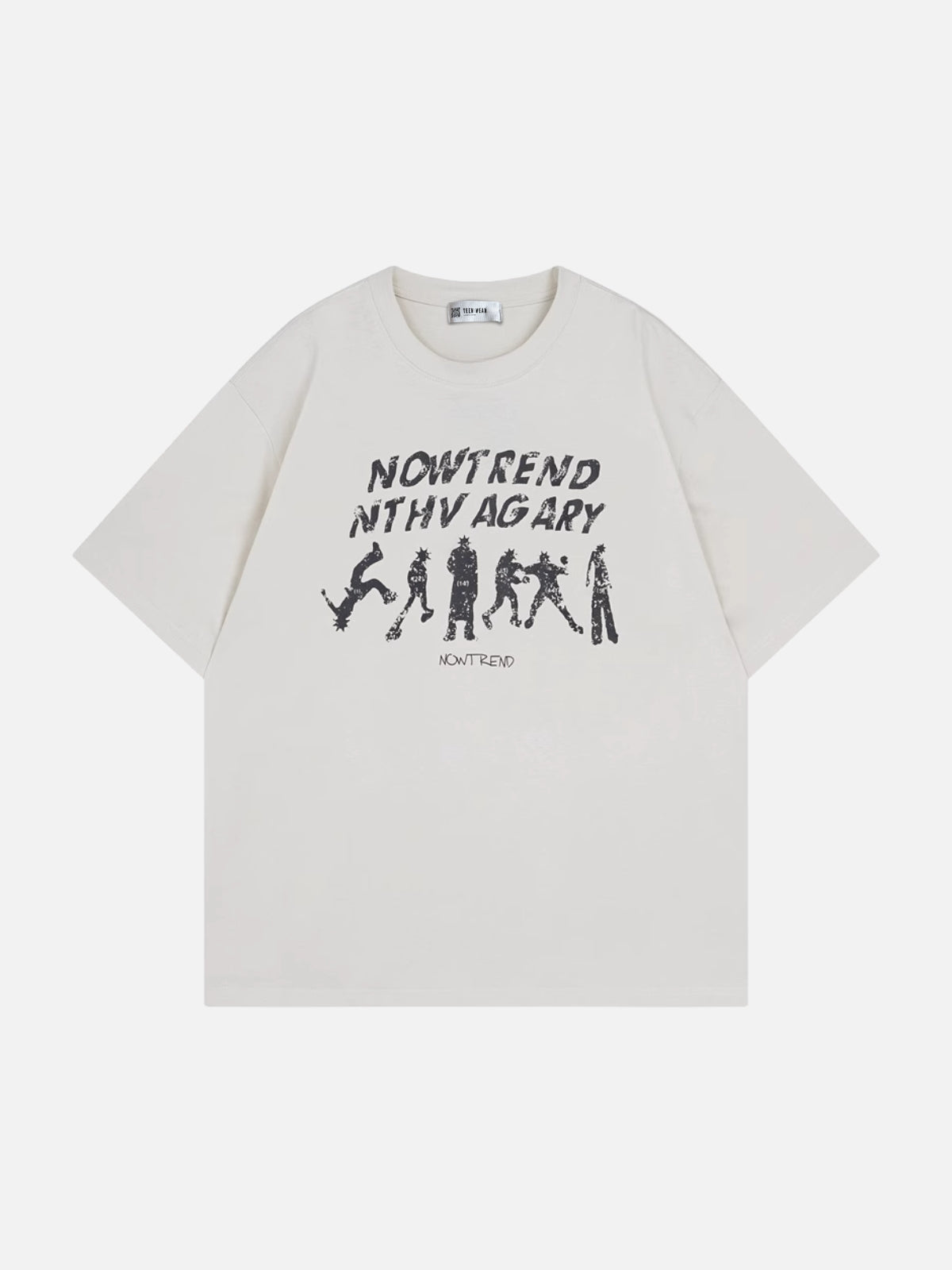 NOWTREND - Oversized Print T-shirt Beige | TEENWEAR.EU