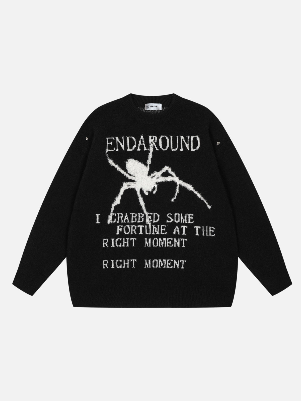 ENDAROUND - Oversized Graphic Sweater Black | TEENWEAR.EU