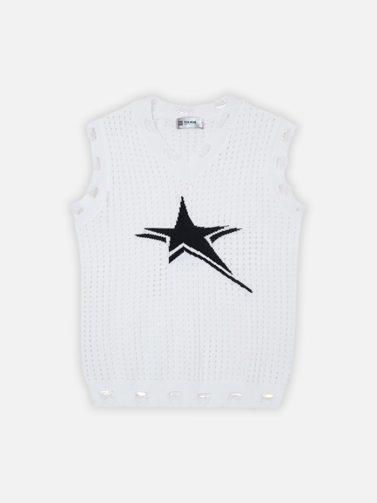 STARZY - Oversized Graphic Sweater Tank Top White | Teenwear.eu