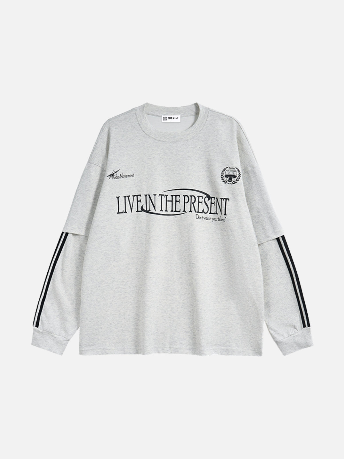 THE PRESENT - Oversized Graphic Long Sleeve T-Shirt White | TEENWEAR.EU