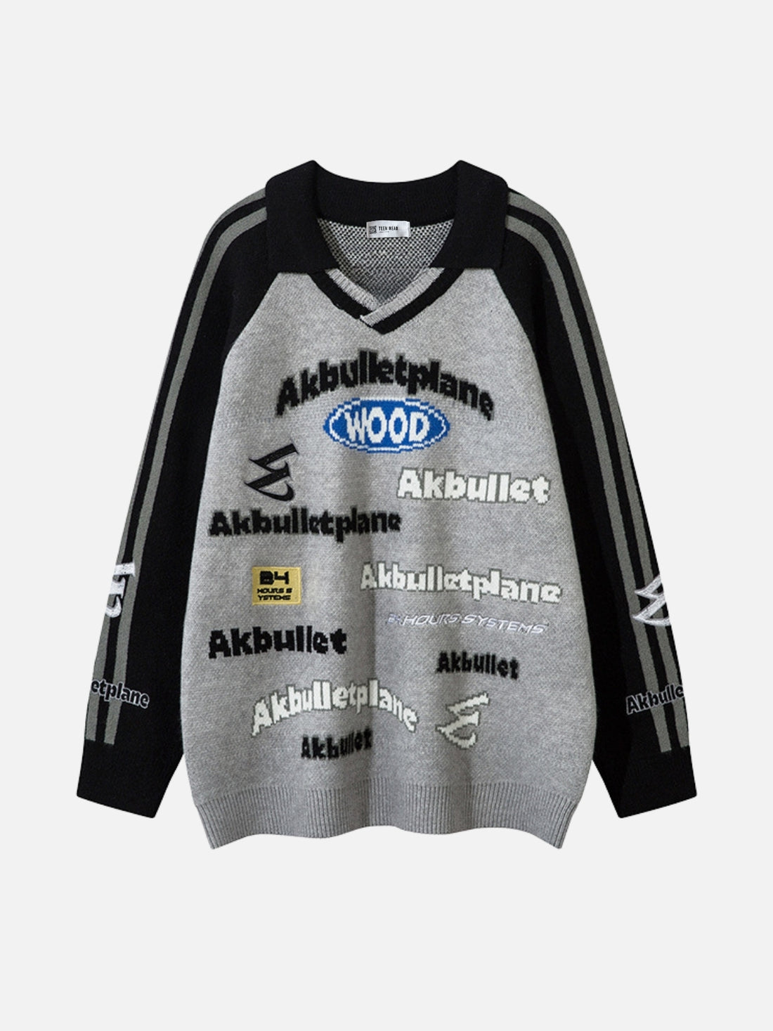 BULLET PLANE - Oversized Graphic Sweater Blue | TEENWEAR.EU