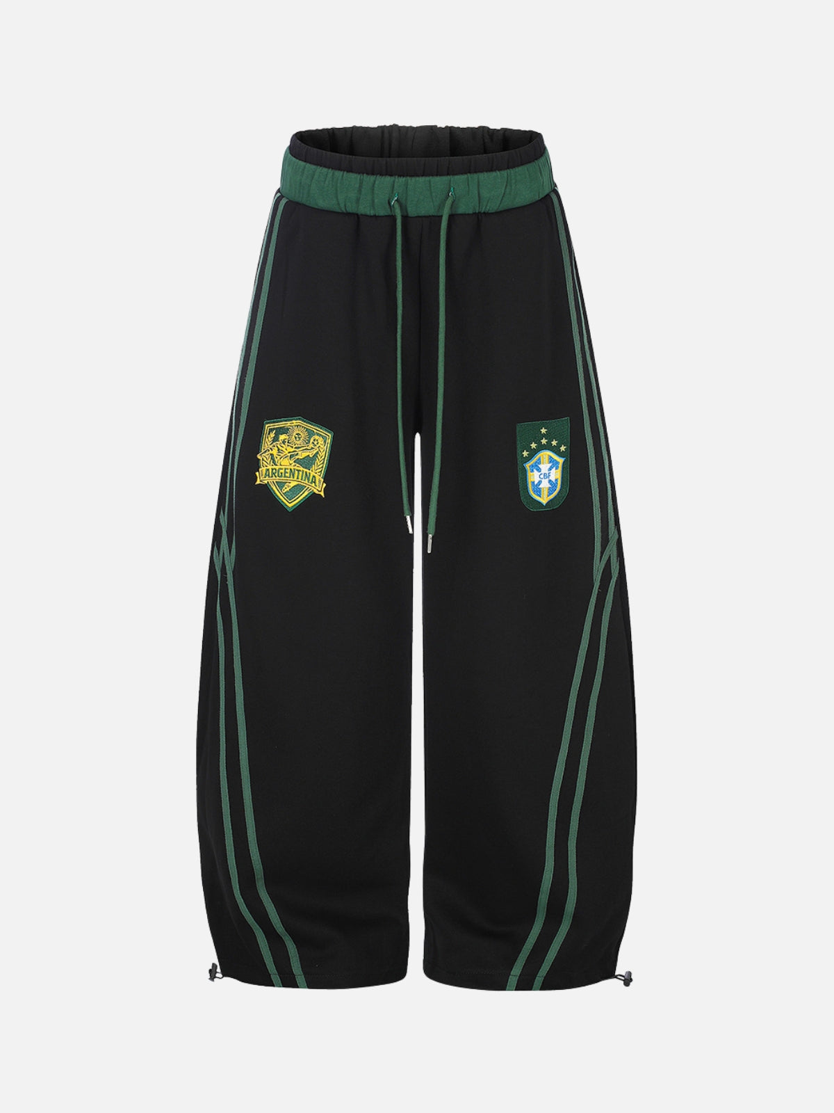 SPORTIE - Baggy Graphic Embroidered Sweatpants Black | Teenwear.eu