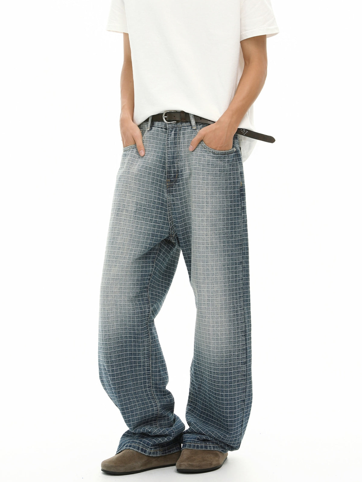 SQUARIES - Baggy Basic Embroidered Jeans