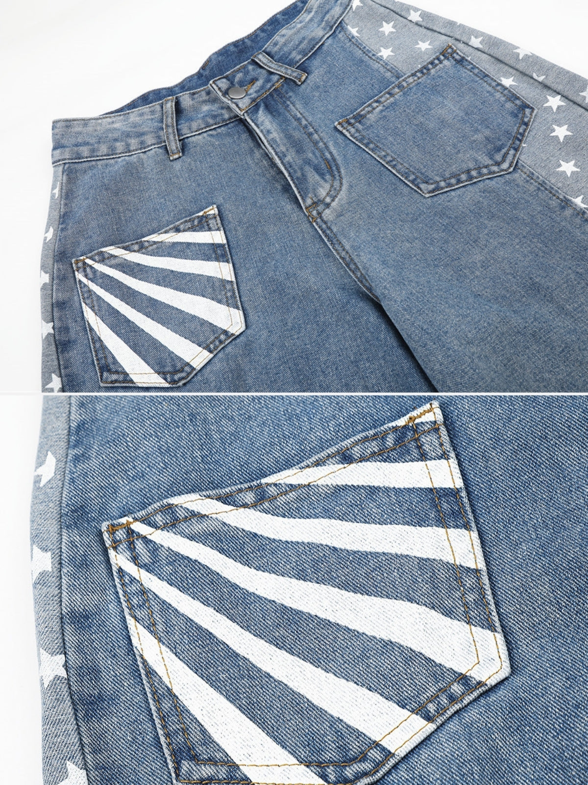 AMERCI - Embroidered Star Patch Baggy Jeans