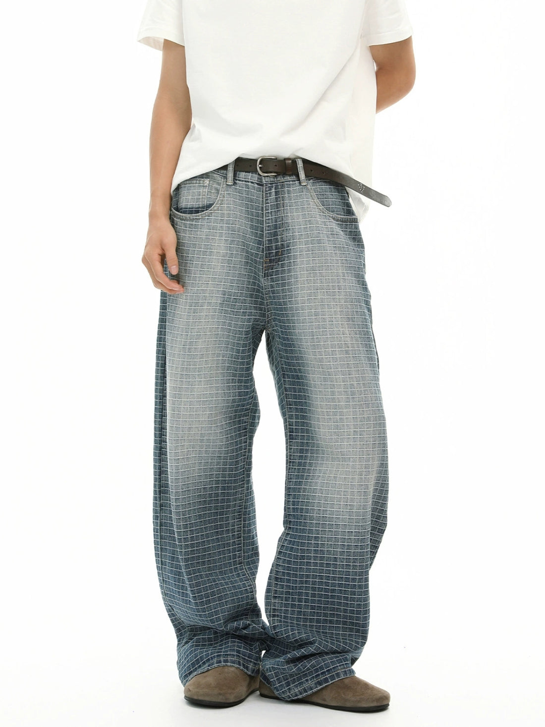 SQUARIES - Baggy Basic Embroidered Jeans