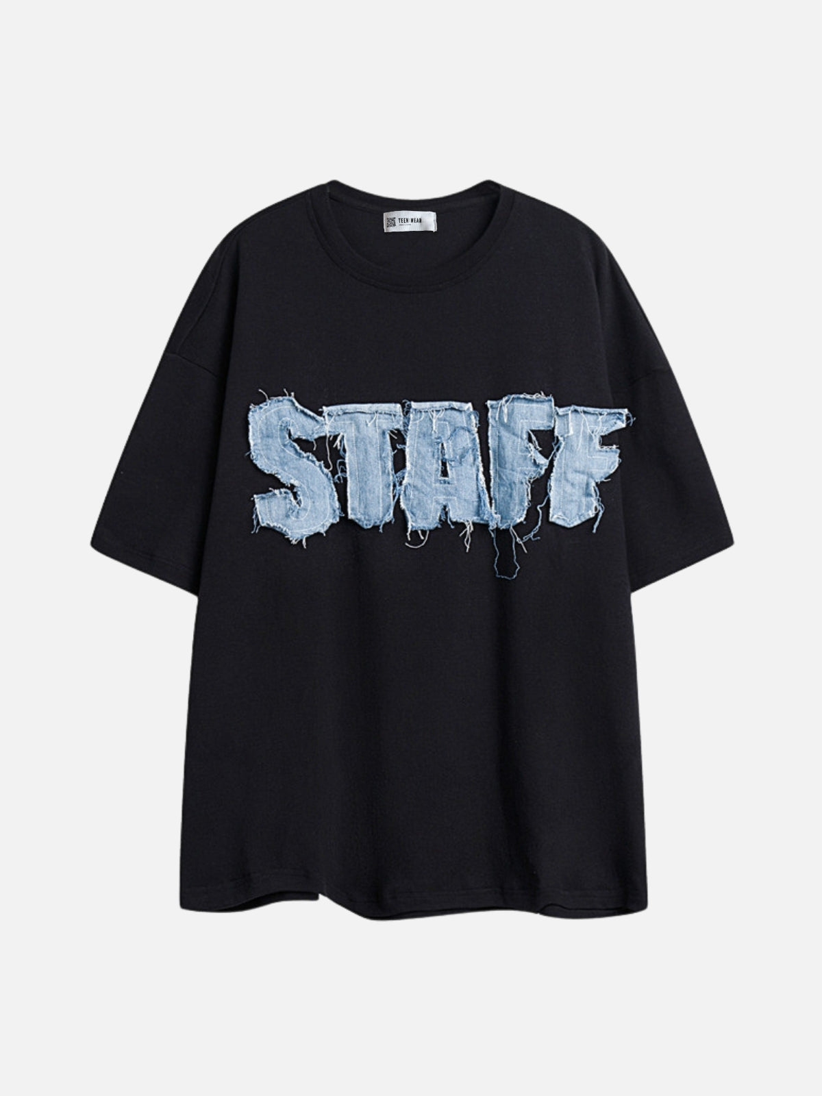 STAFF - Oversized Embroidered T-shirt Black | TEENWEAR.EU