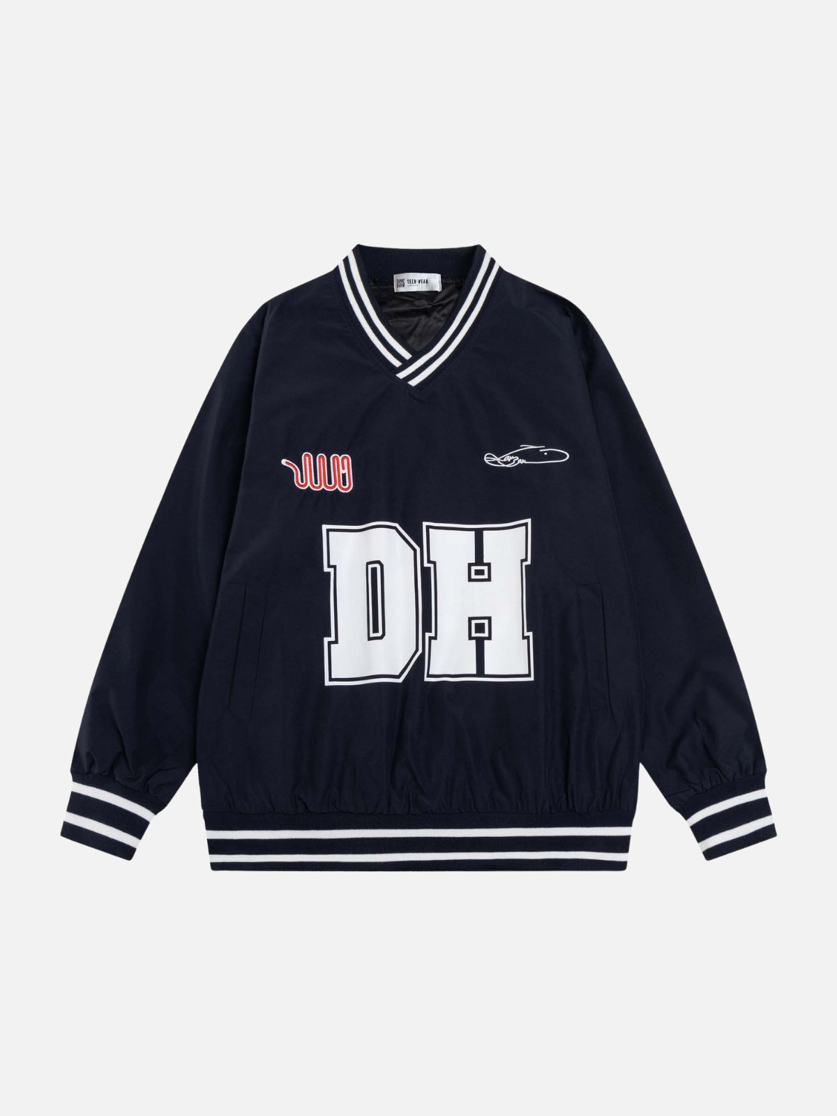 WAVER - Oversized Embroidered Long Sleeved Jersey Blue | TEENWEAR.EU